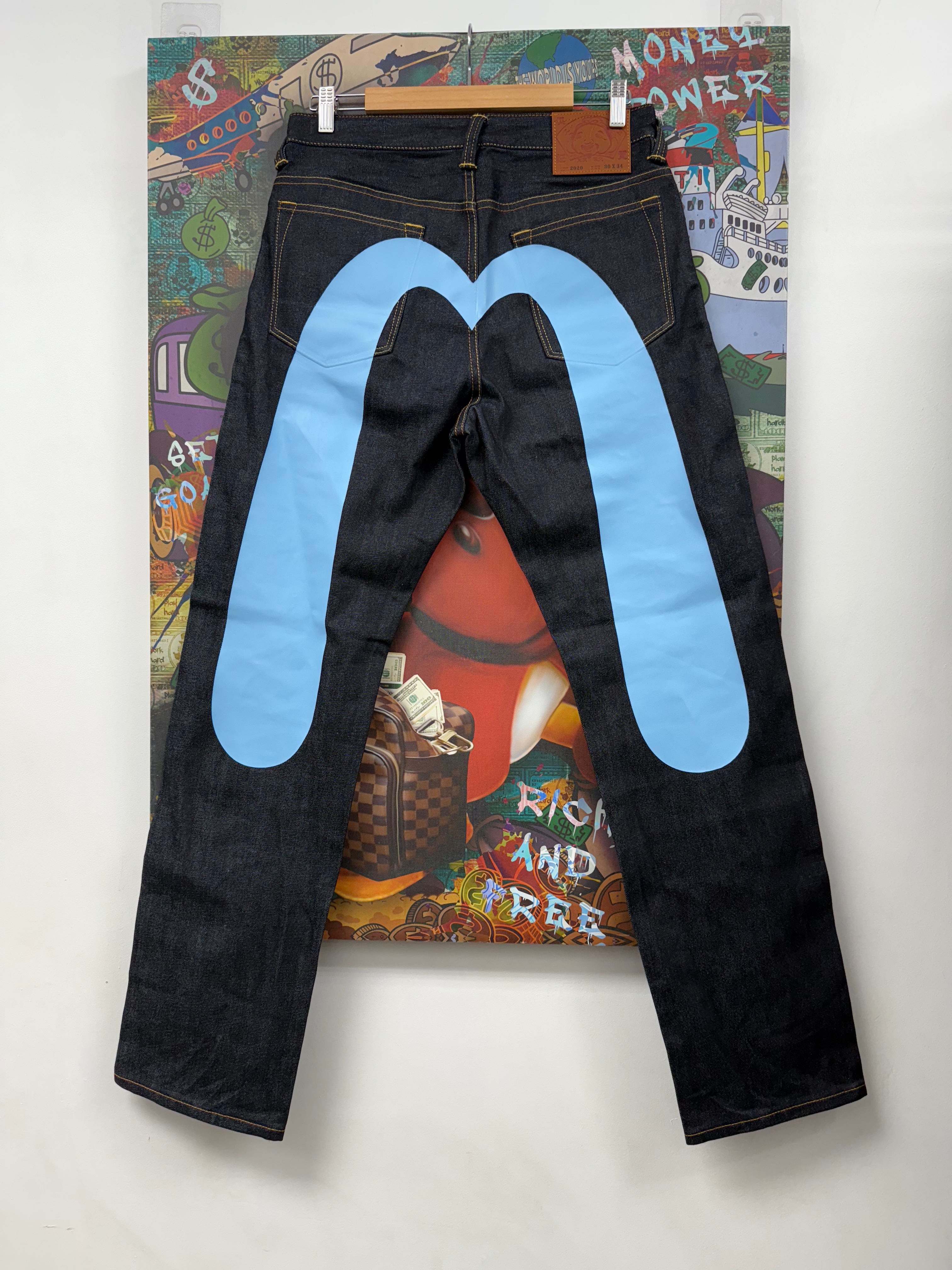 Evisu Baby Blue Seagull Jeans