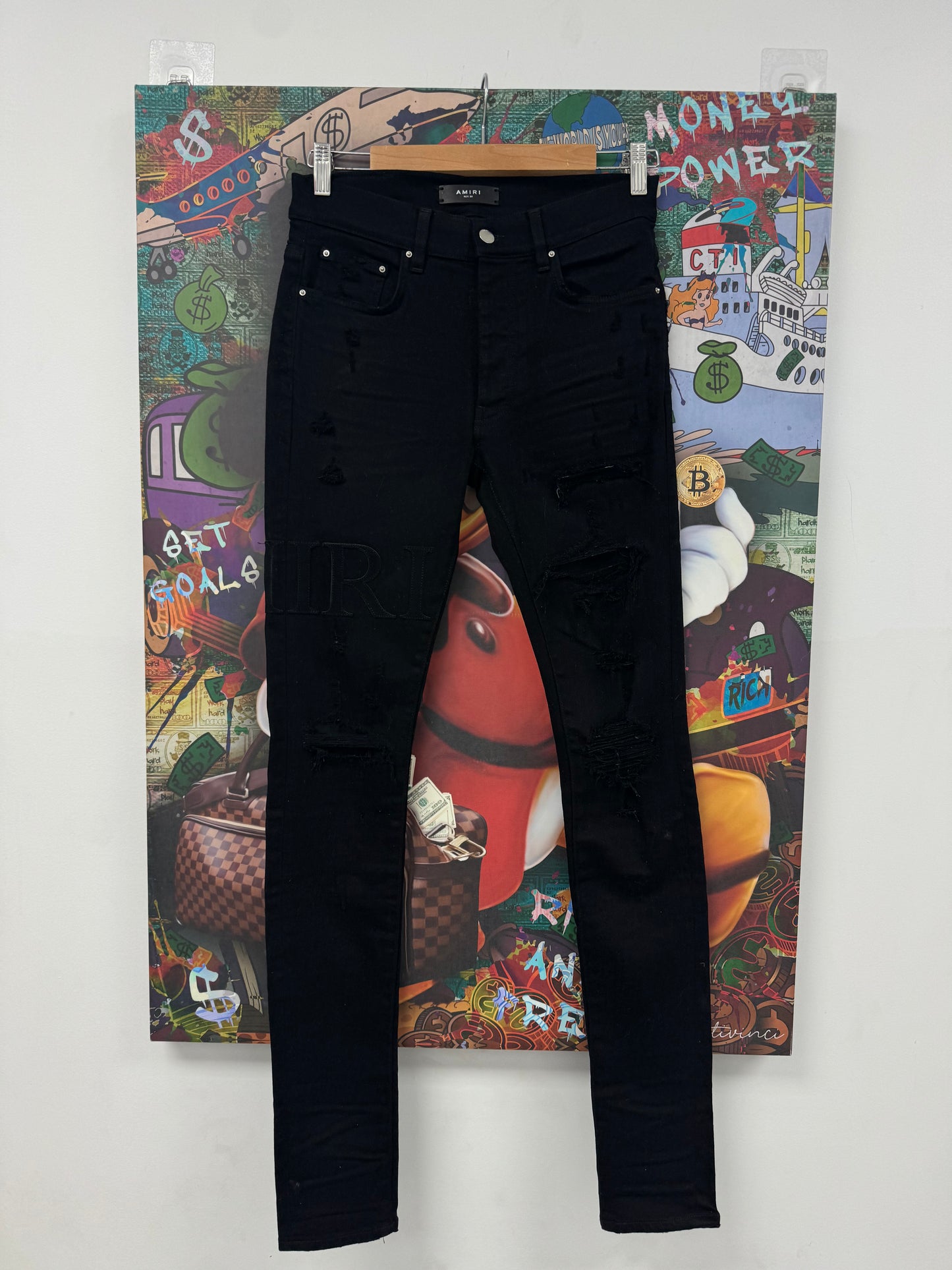 Amiri Jeans Black Side Logo Used 30 N/A