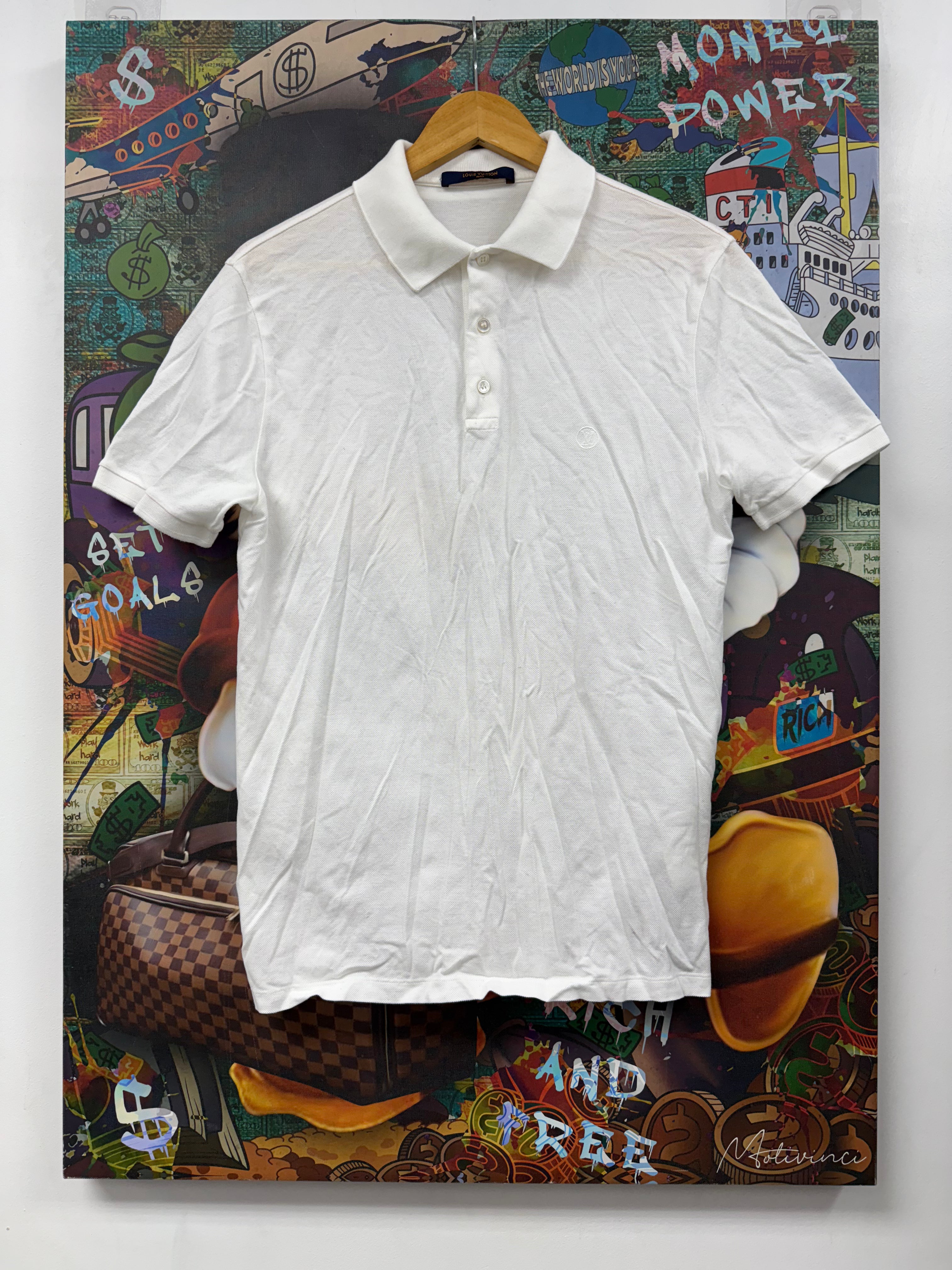 Louis Vuitton White Tonal Polo