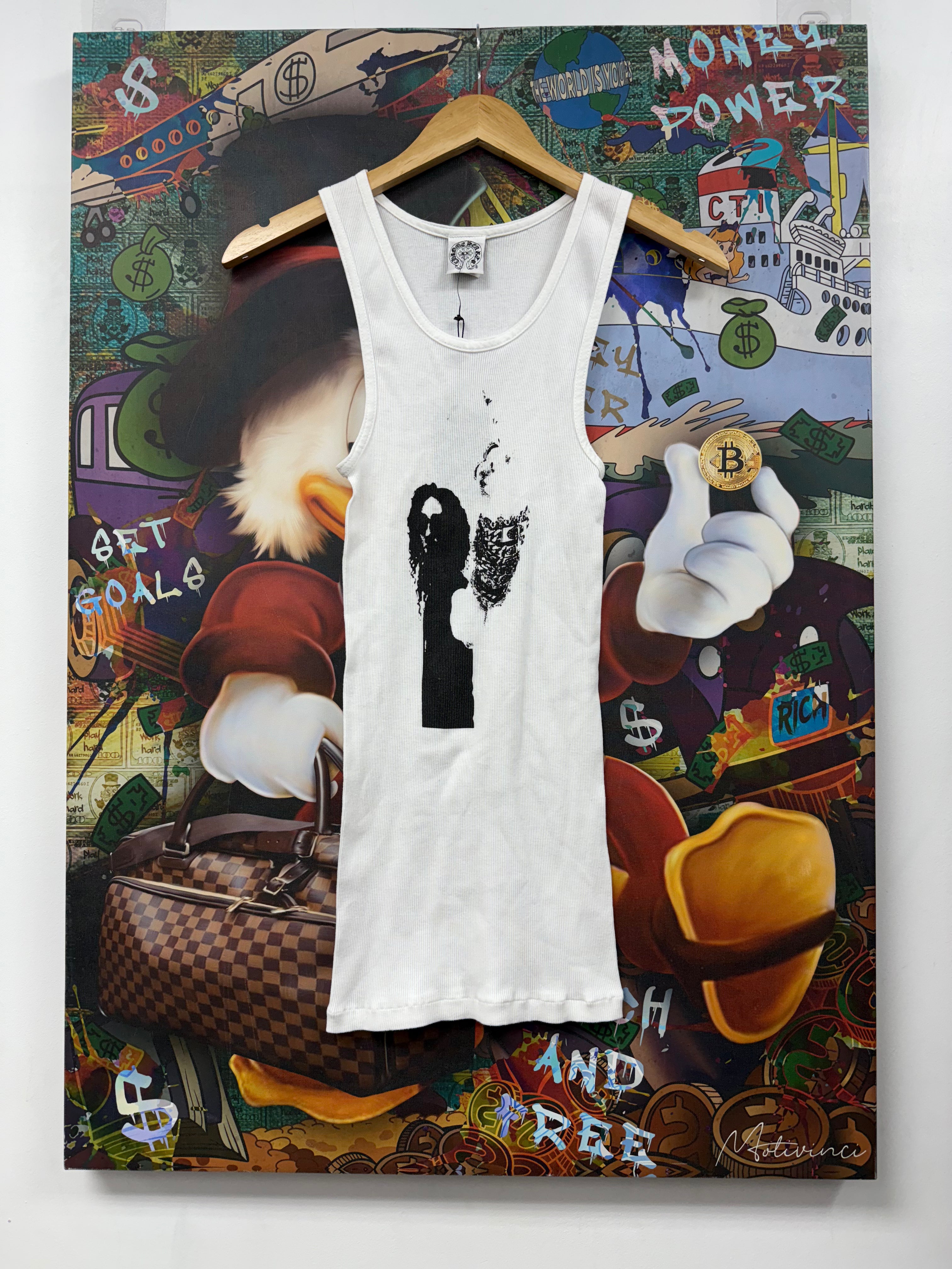 Chrome  Hearts Vintage White Richard Stark Middle Finger Tank Top