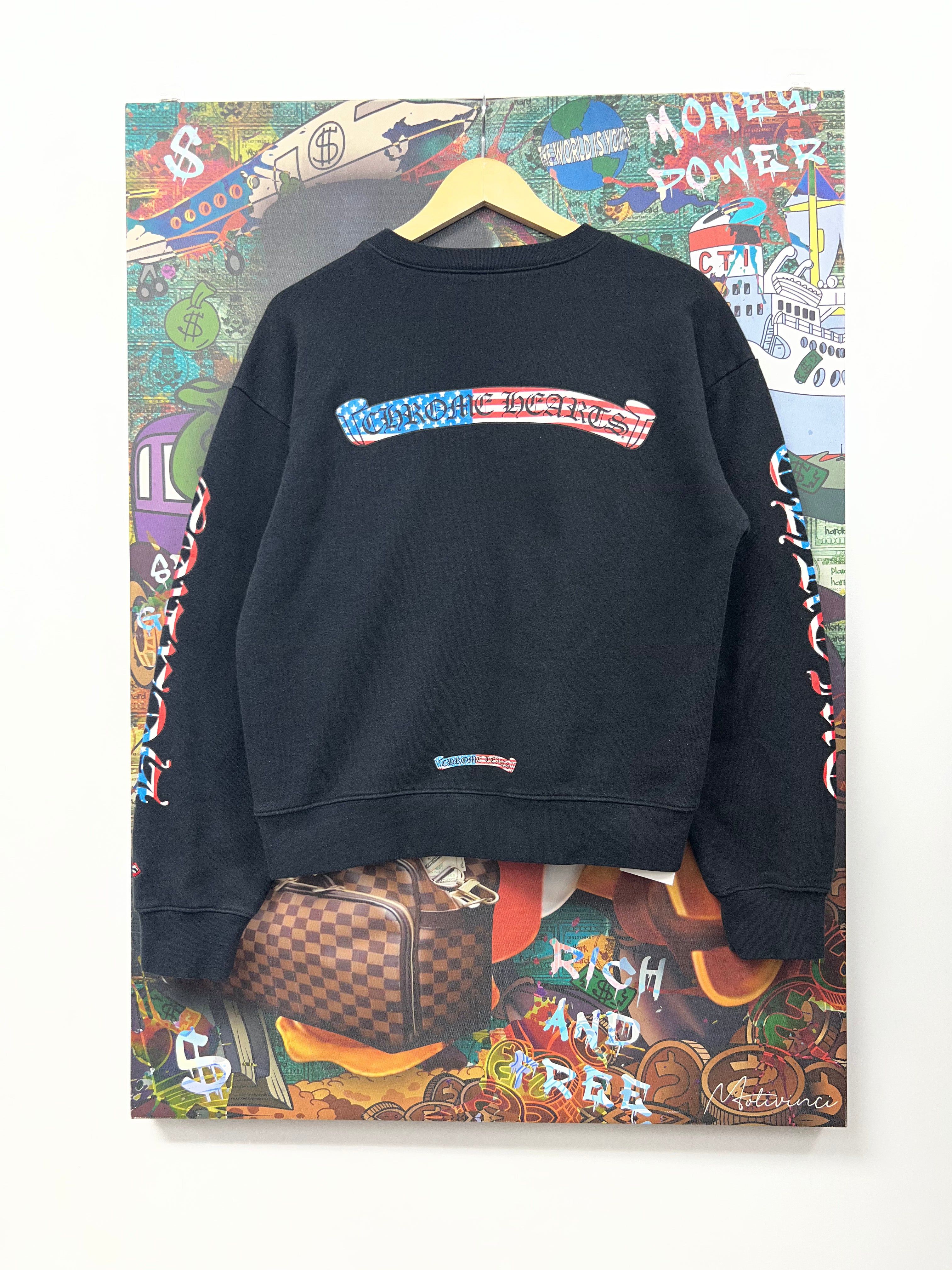 Chrome  Hearts Black Matty Boy USA Crewneck