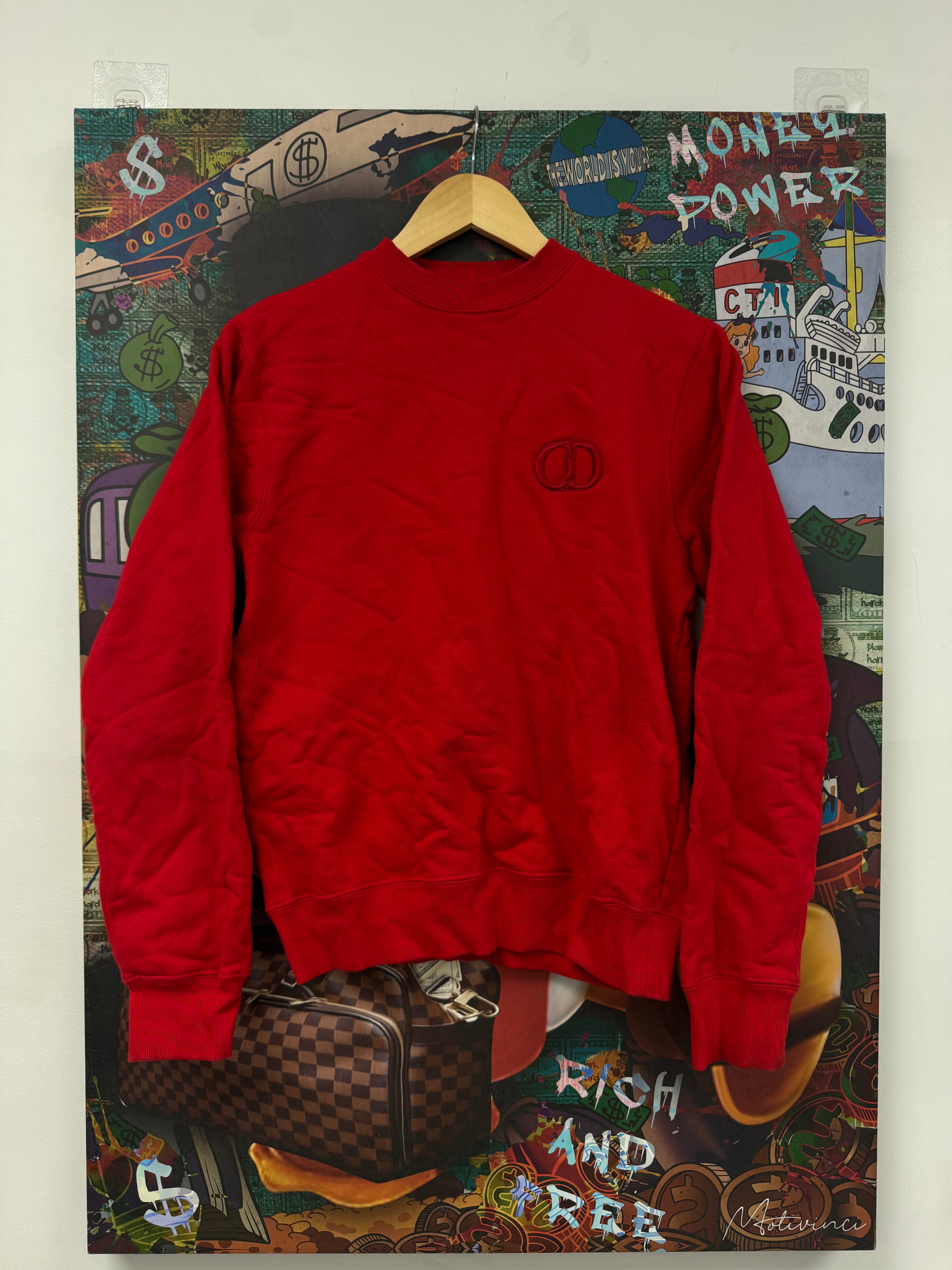 Dior CD Logo Red Crewneck
