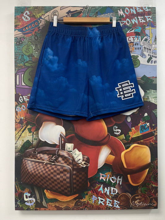 Eric Emanuel Royal Blue Black Shorts