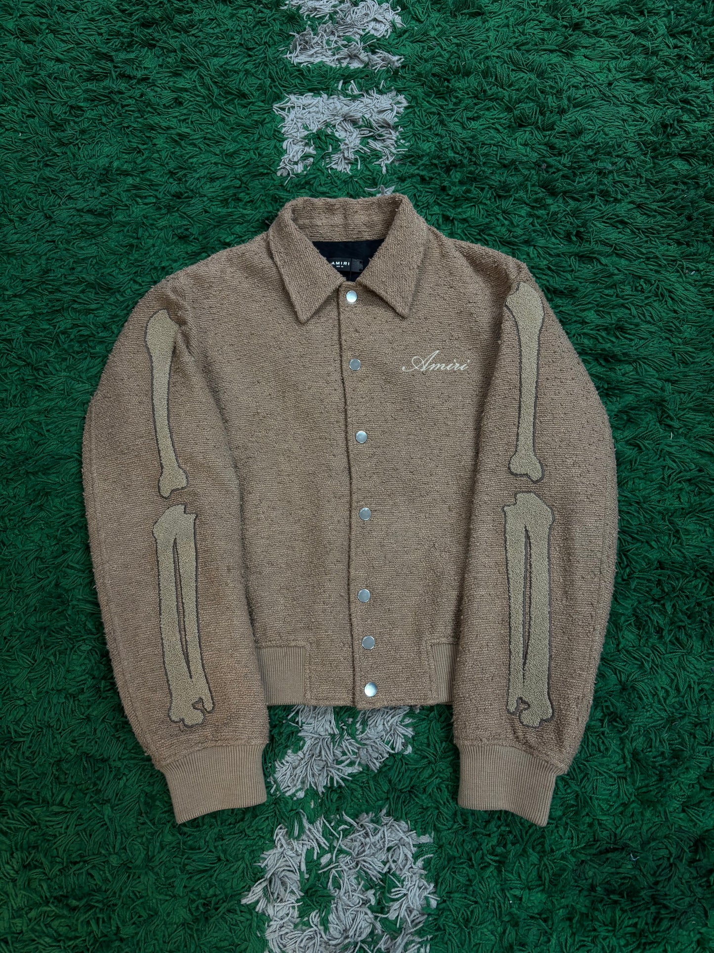 Amiri Bone Varsity Jacket Tan (50) Used