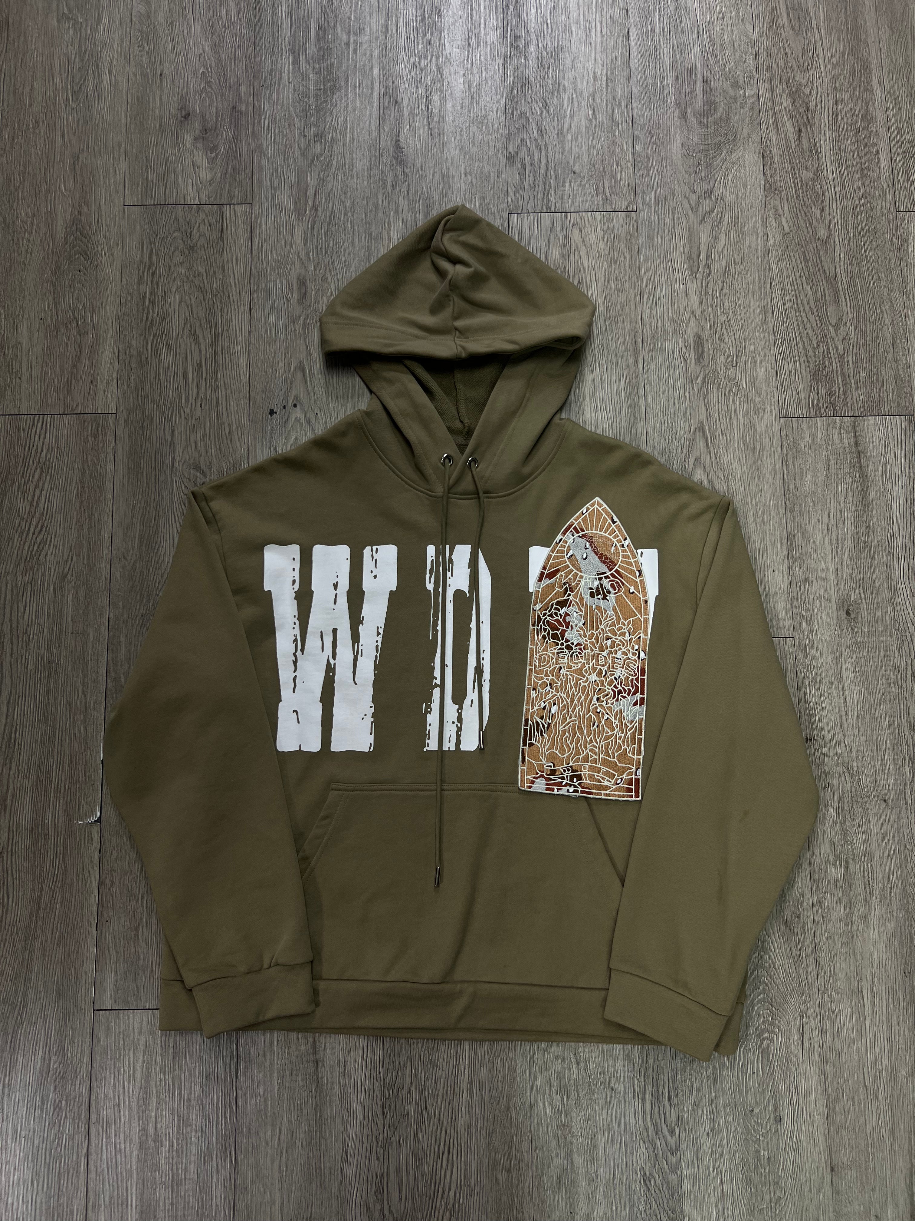 Who Decides War Beige Stained Glass Hoodie