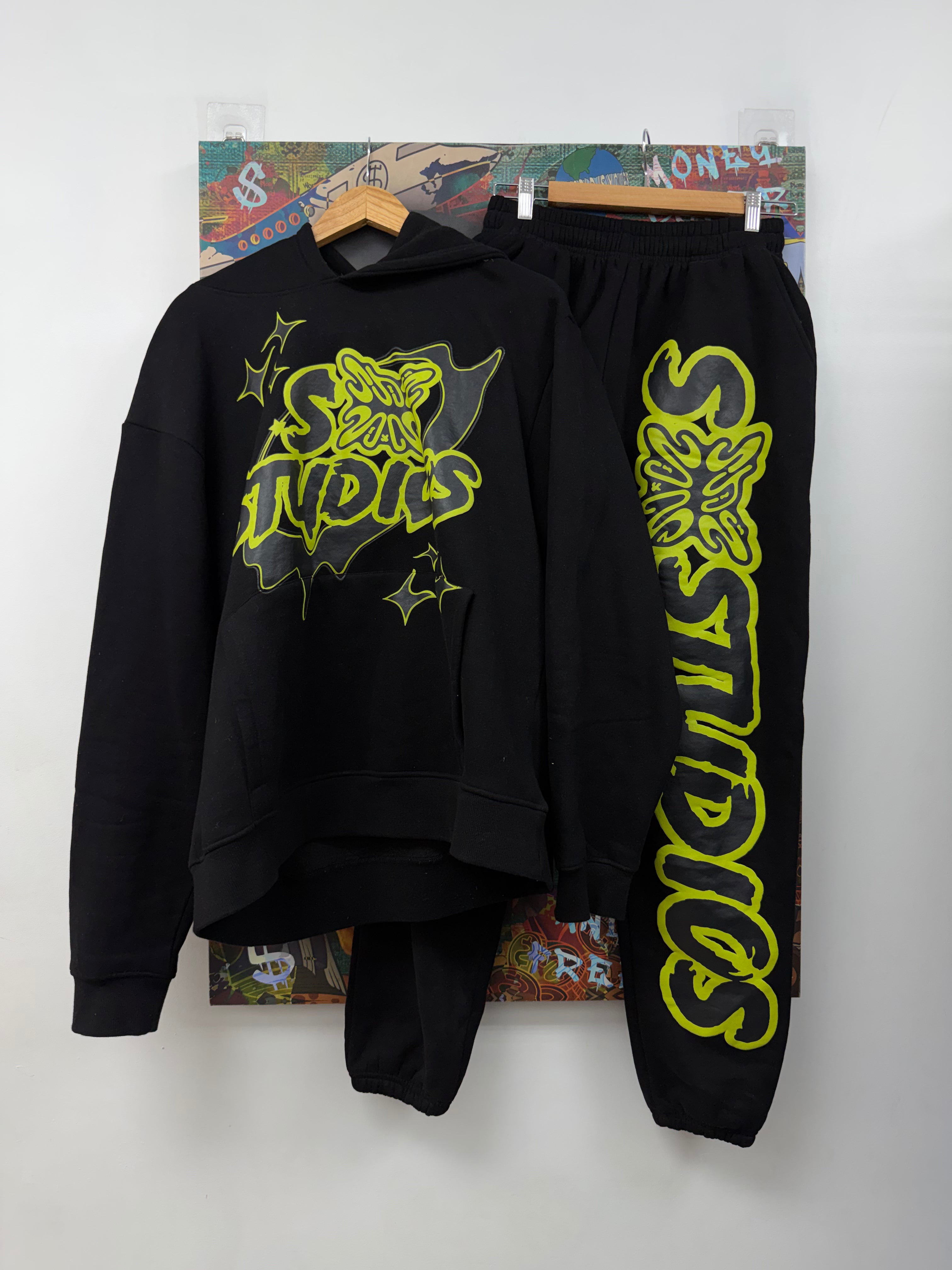SB Studios Black Lime Logo Sweatsuit