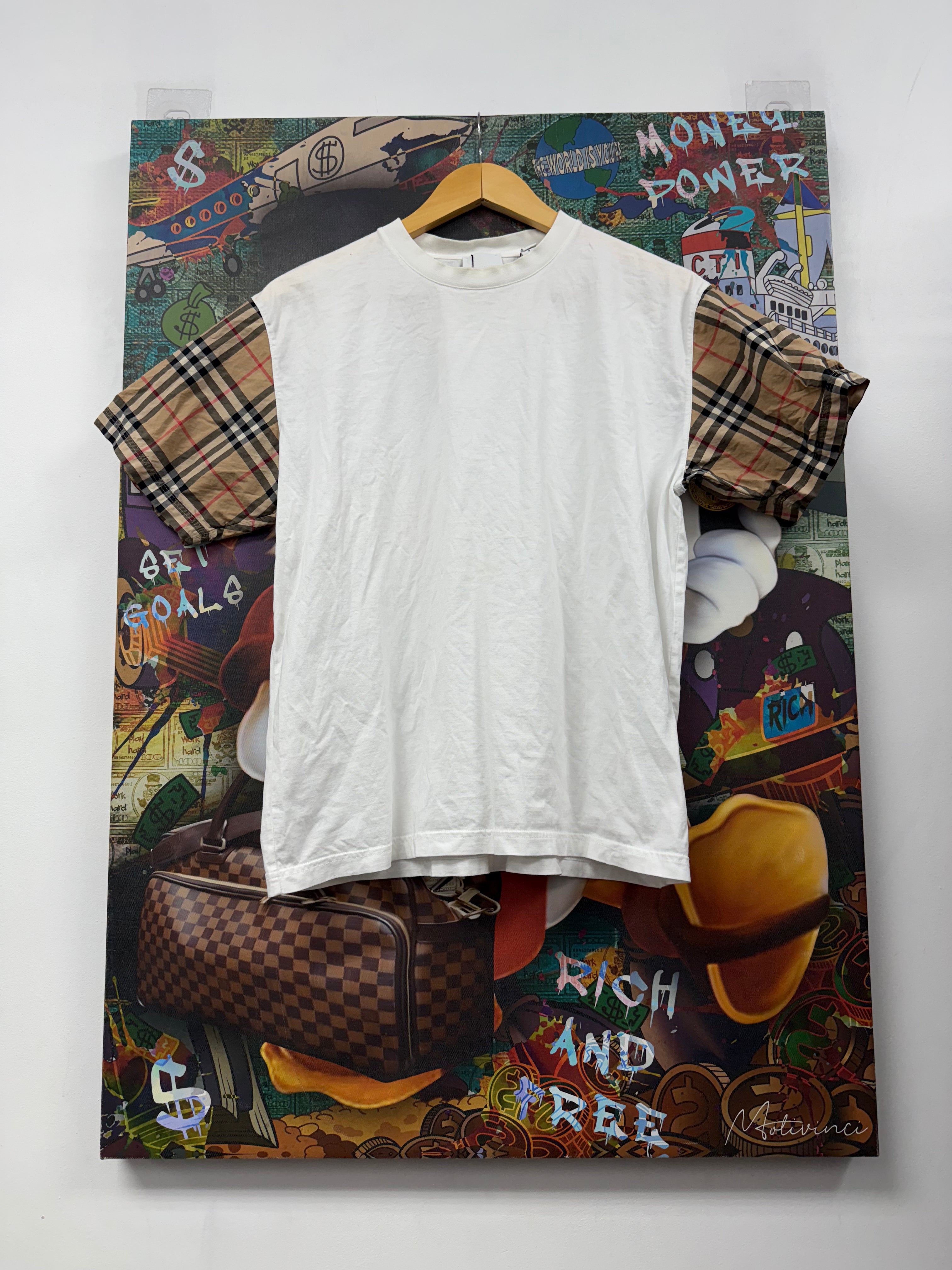 Burberry White Brown Plaid Tee