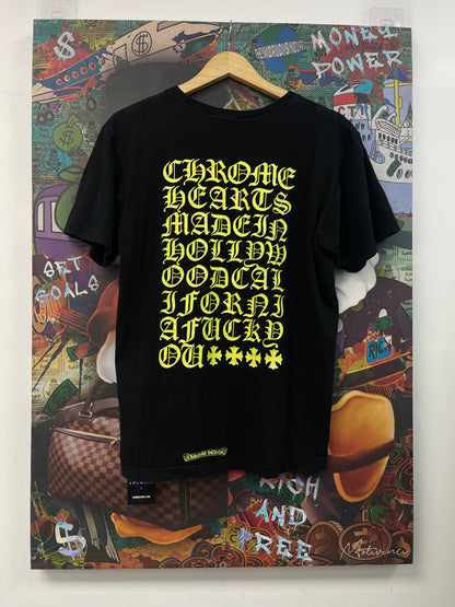 Chrome Hearts Eye Chart Black Yellow Tee