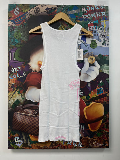 Chrome Hearts Pink Vertical T Bar Logo Tank Top