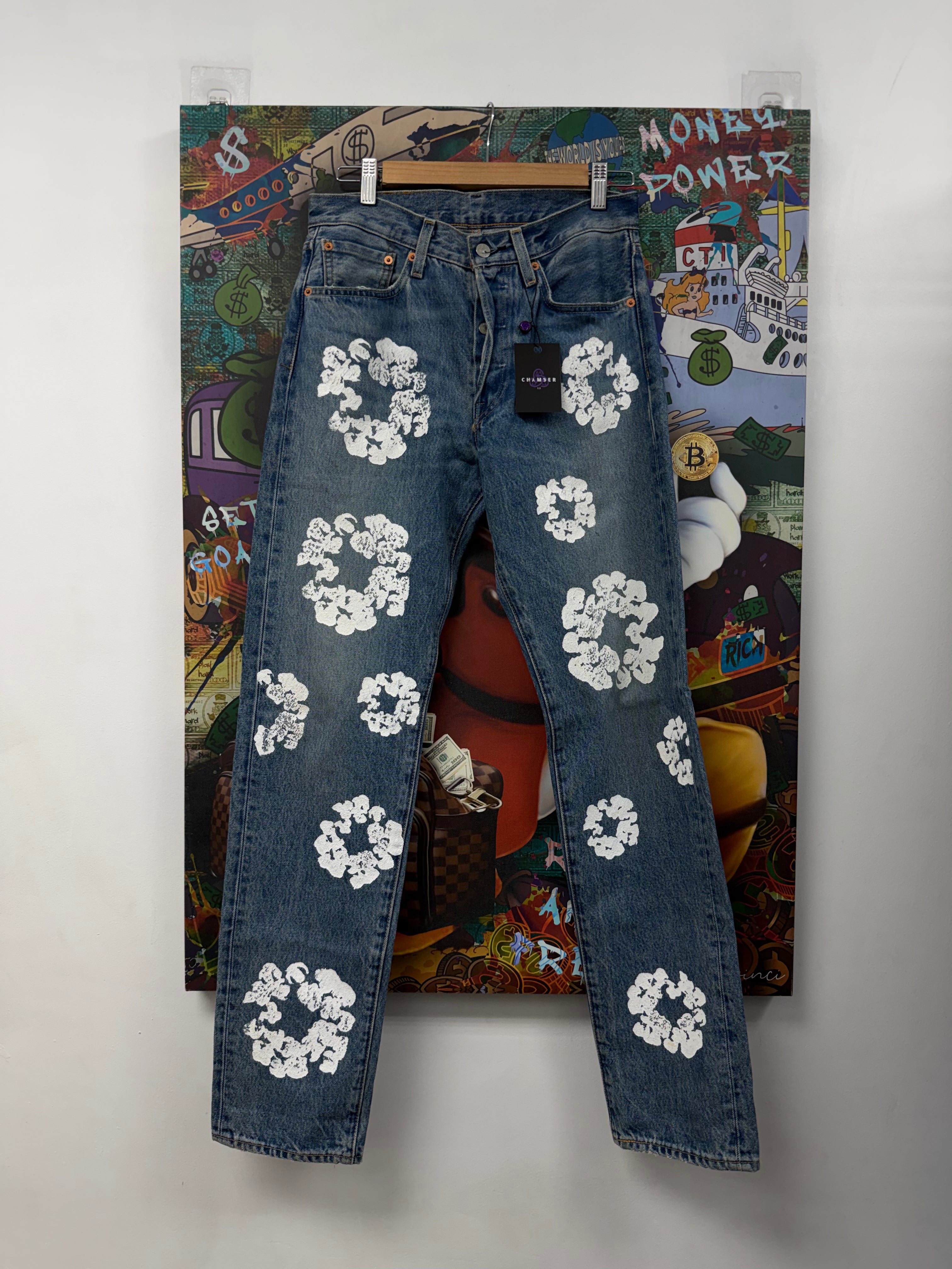 Denim Tears Light Wash Cotton Wreath Jeans