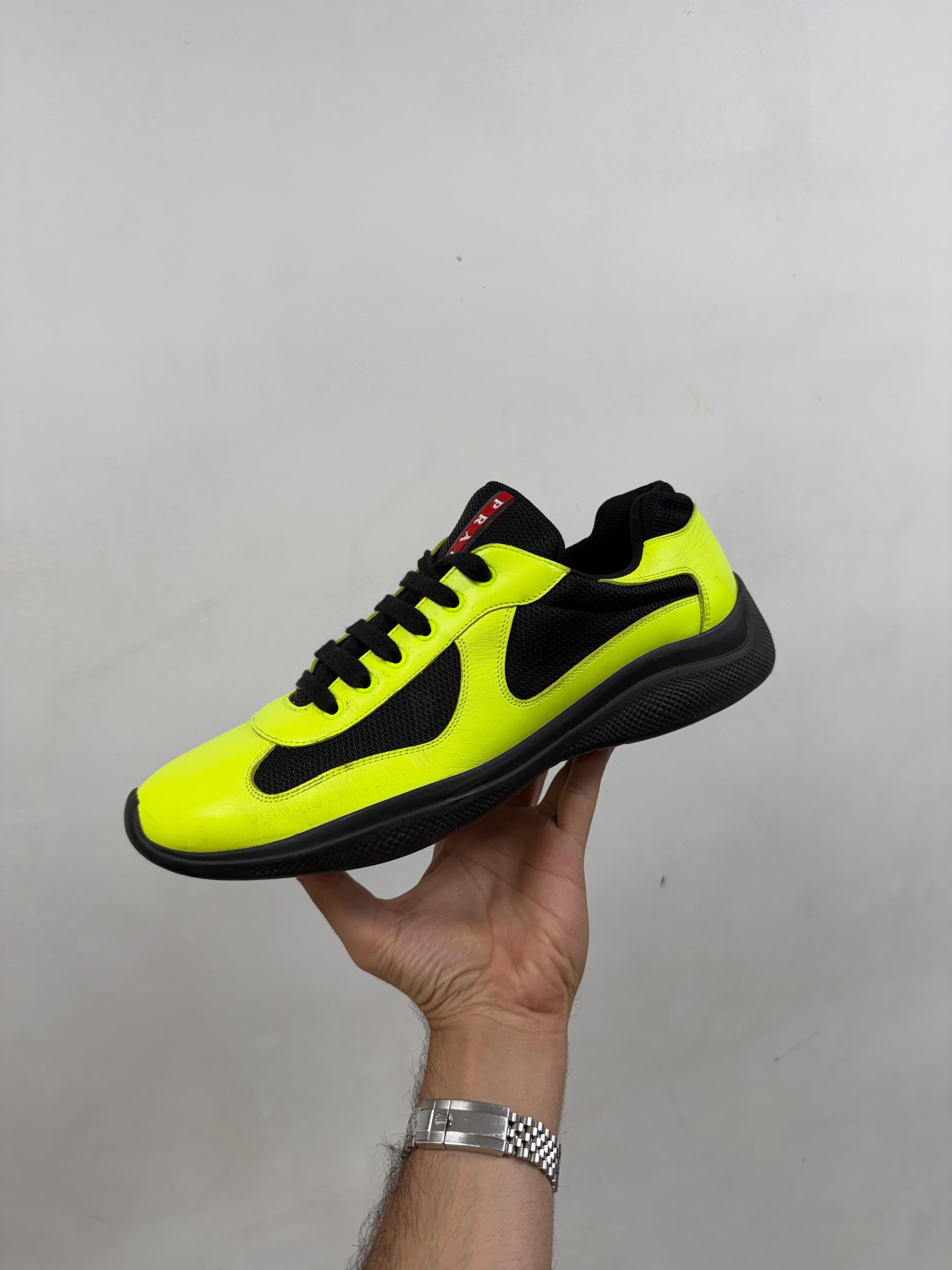Prada Neon Black Cup Sneakers