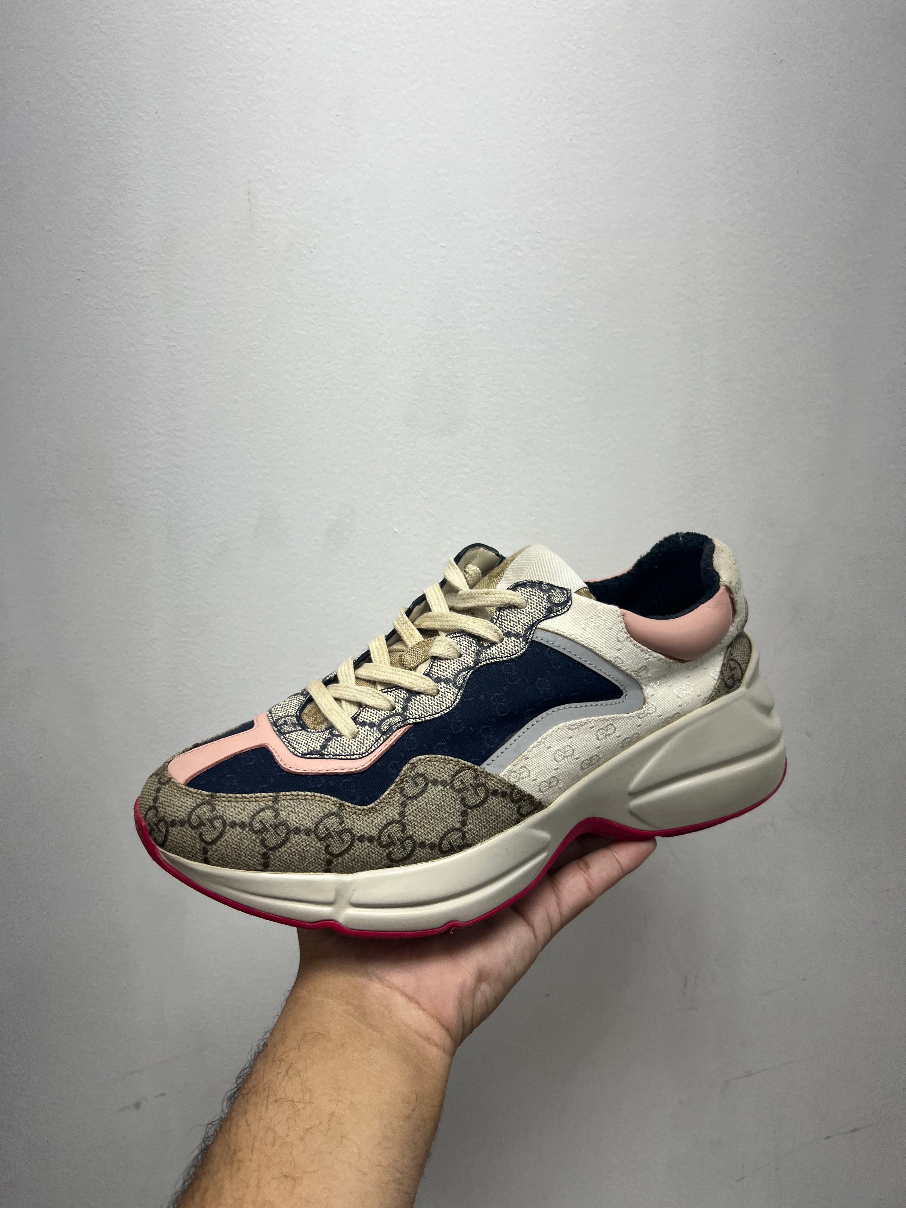 Gucci Navy Pink Rython Sneakers