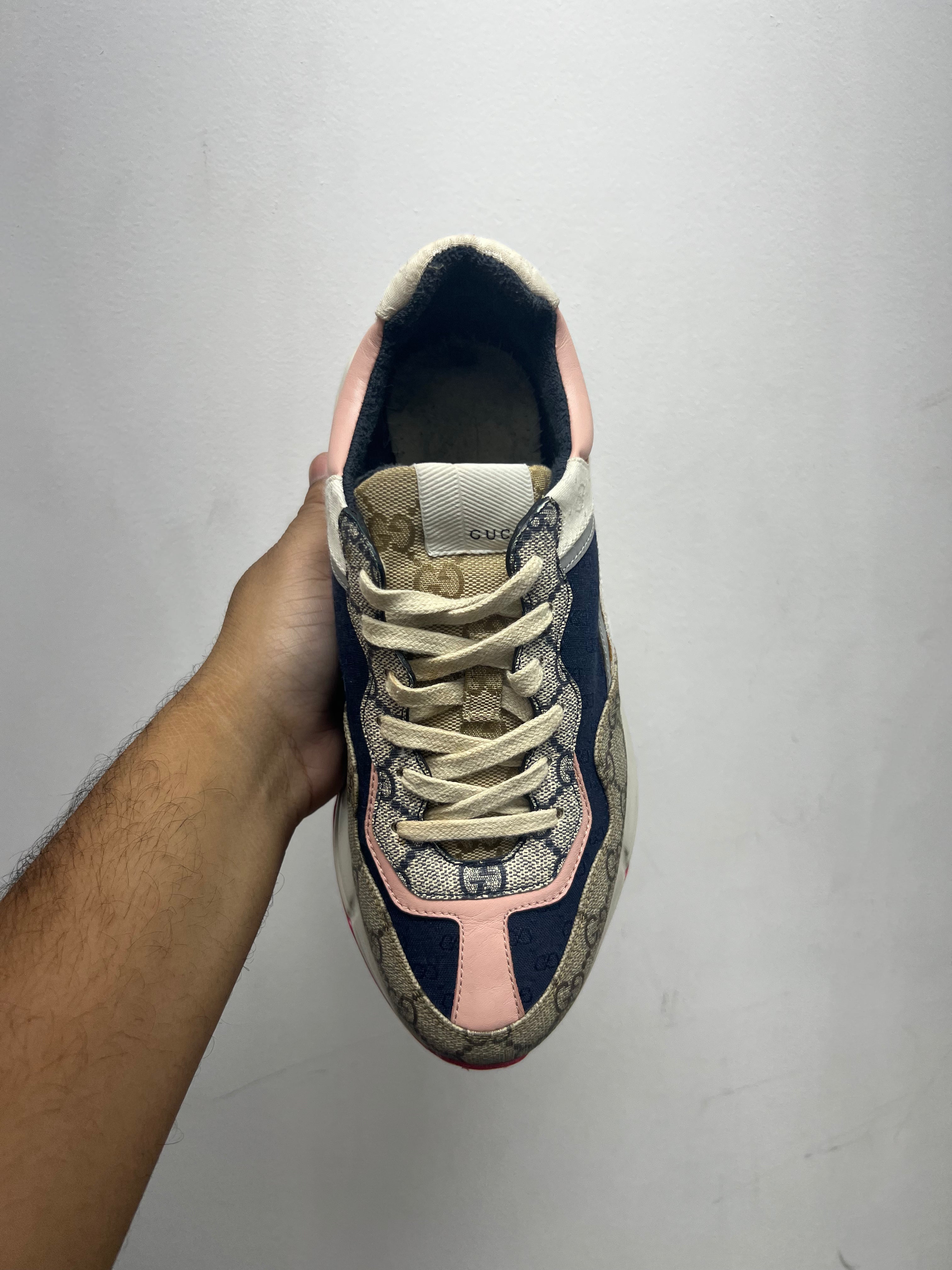 Gucci Navy Pink Rython Sneakers