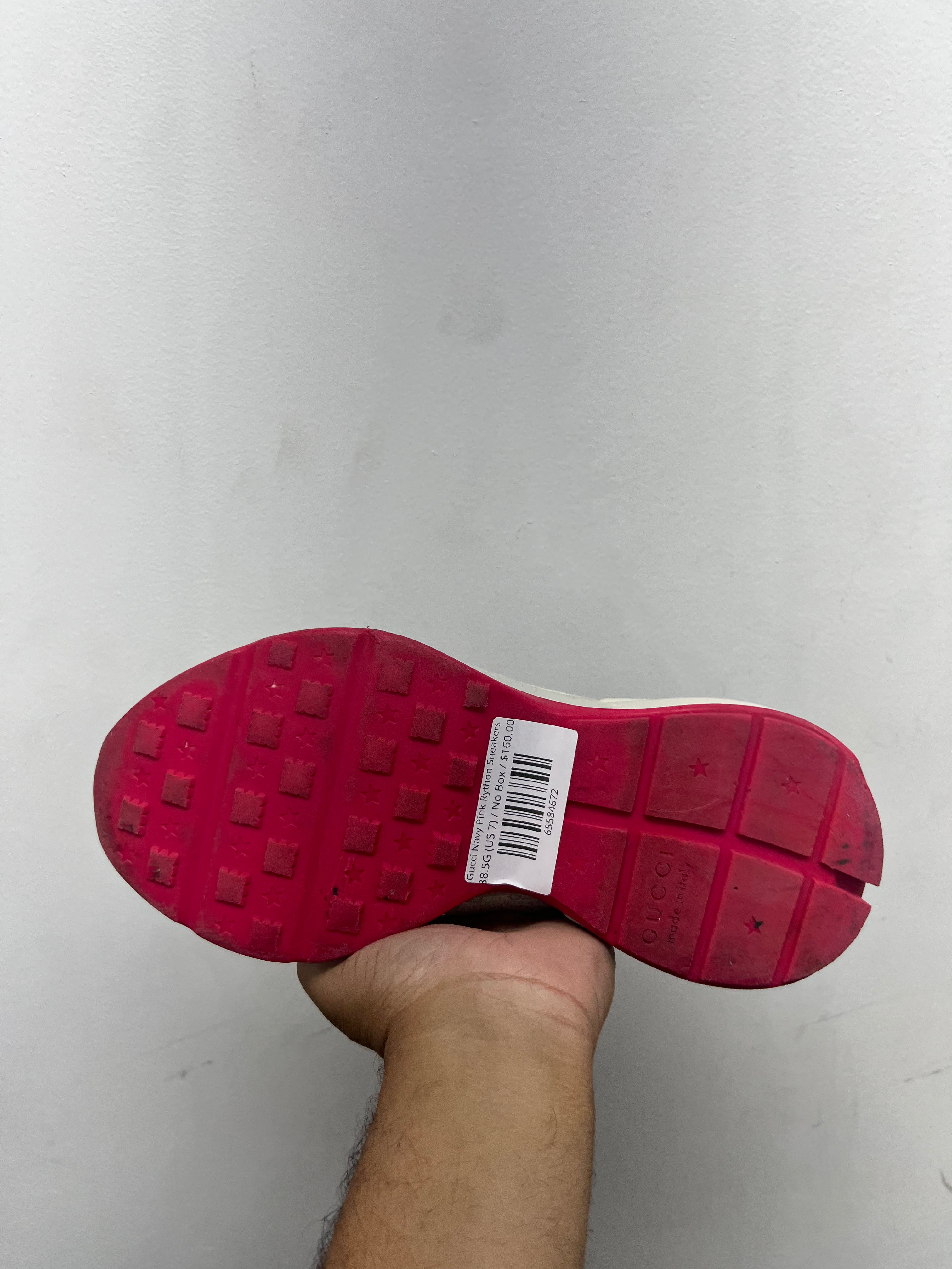 Gucci Navy Pink Rython Sneakers