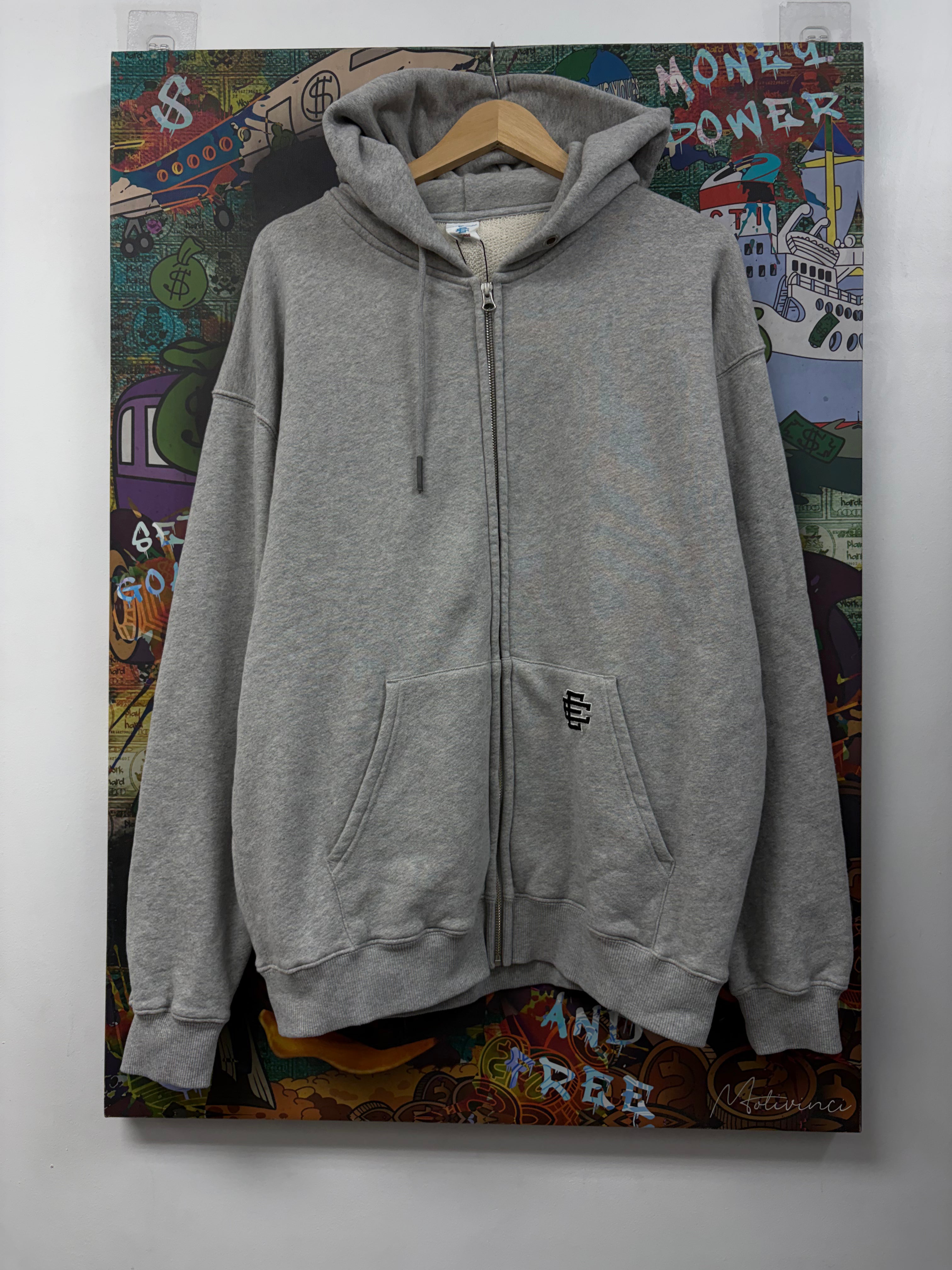 Eric Emanuel Grey Embroidered Pocket Zip Up