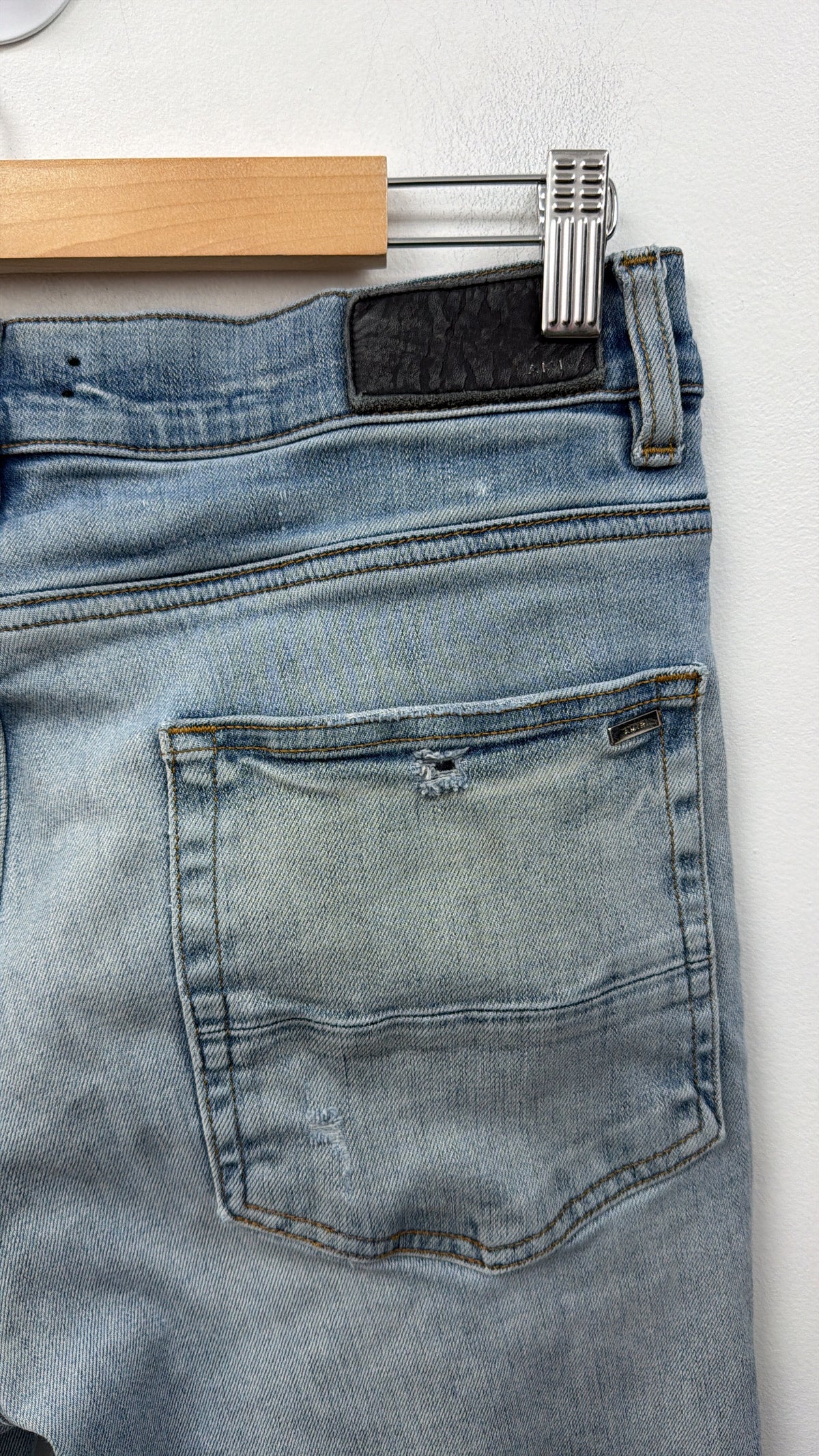 Amiri MX1 Light Wash Playboy Patch Jeans