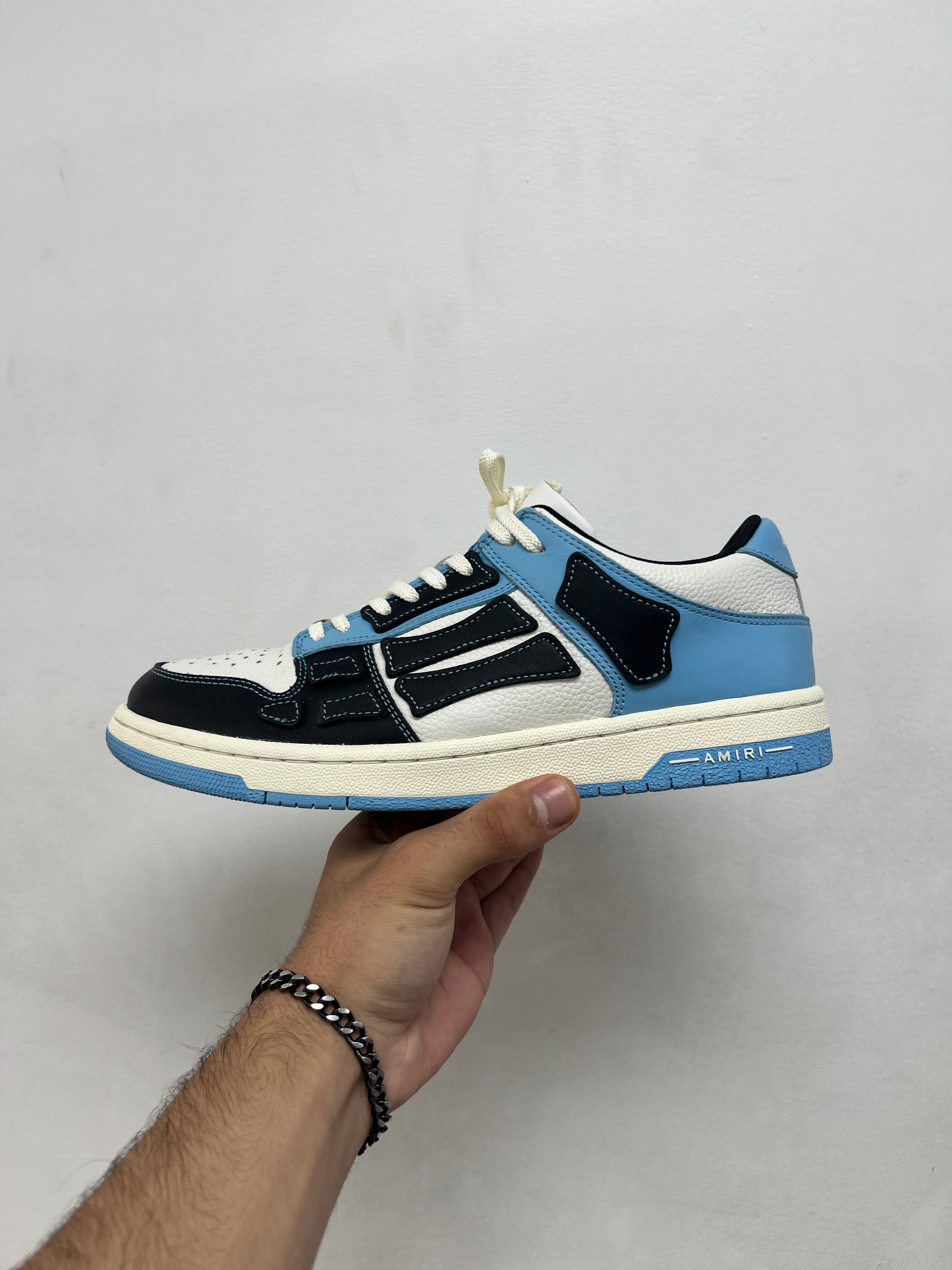Amiri Black Baby Blue Skel-Top Sneakers