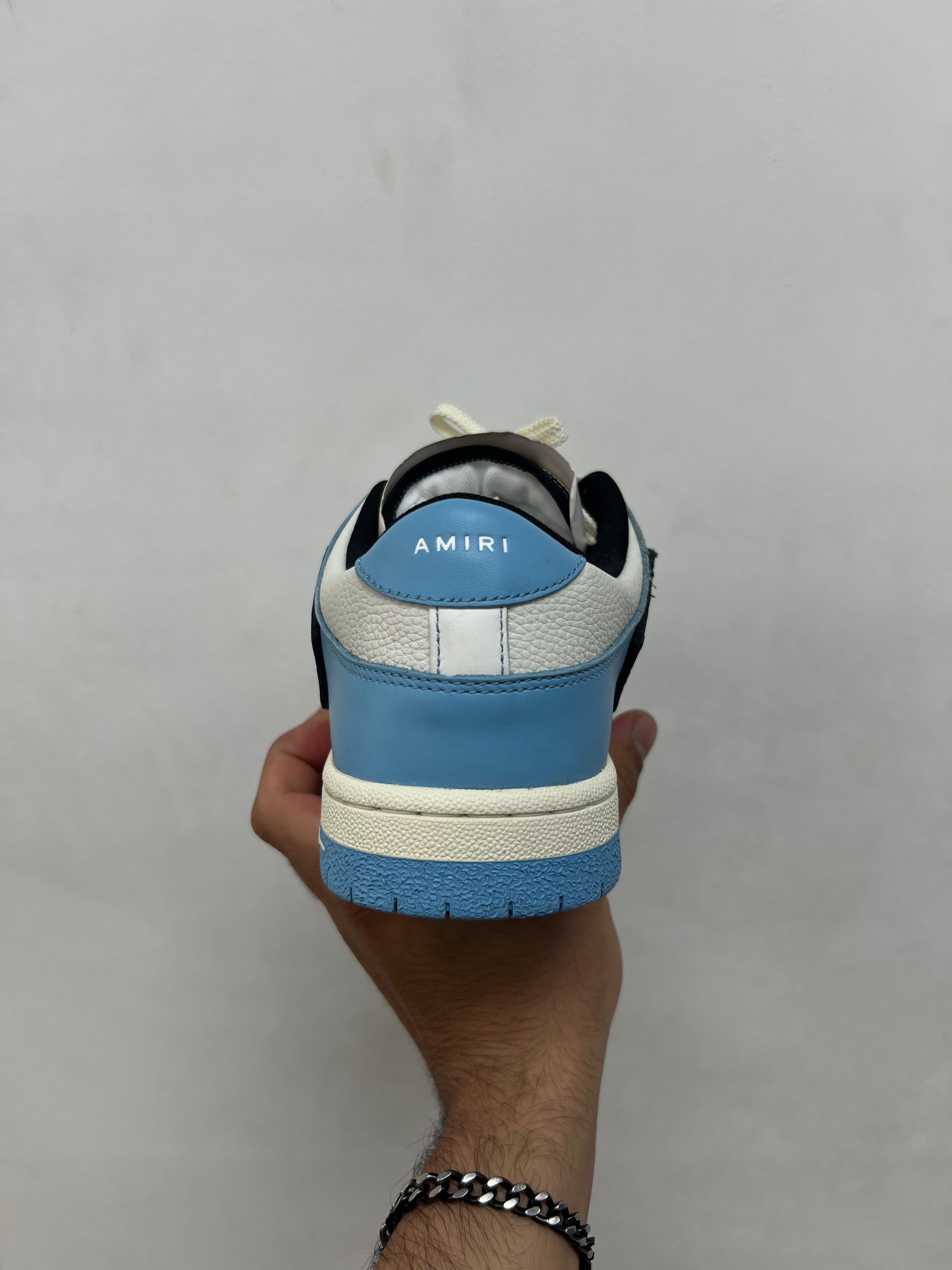 Amiri Black Baby Blue Skel-Top Sneakers