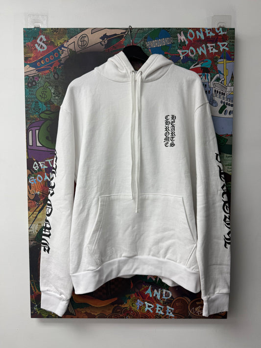 Chrome Hearts White Vertical Hoodie