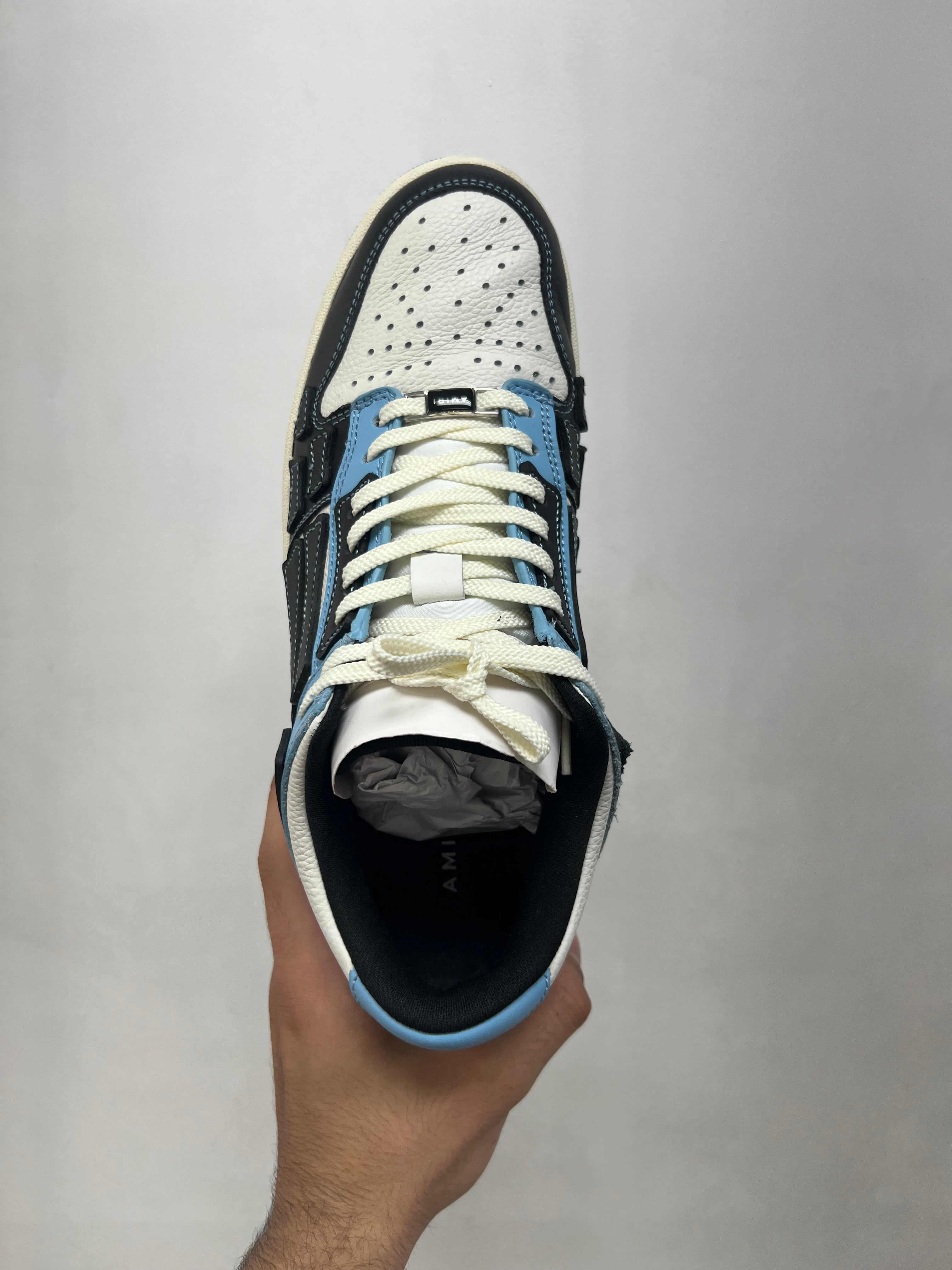 Amiri Black Baby Blue Skel-Top Sneakers