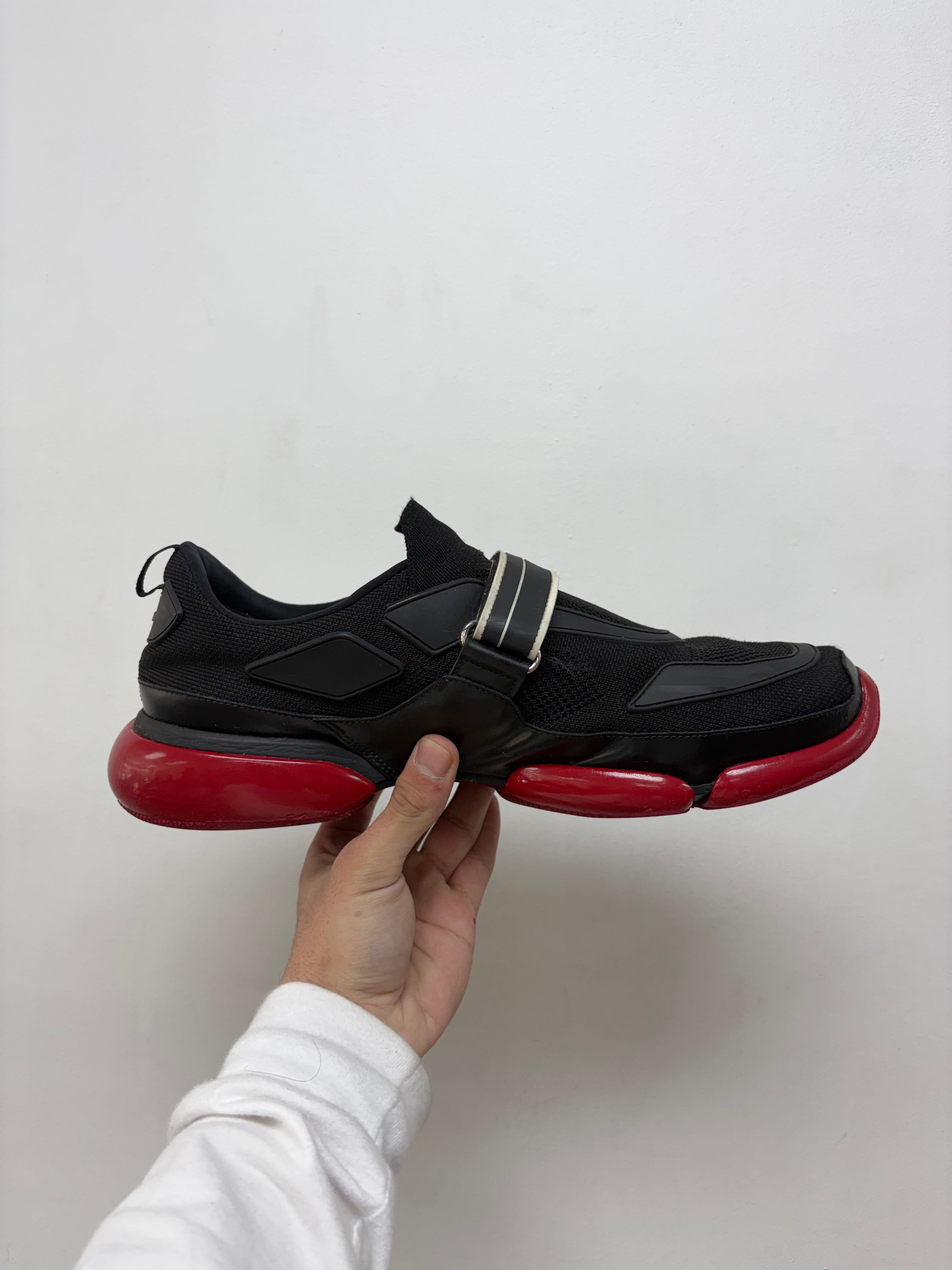 Prada Black Red Strap Sneakers