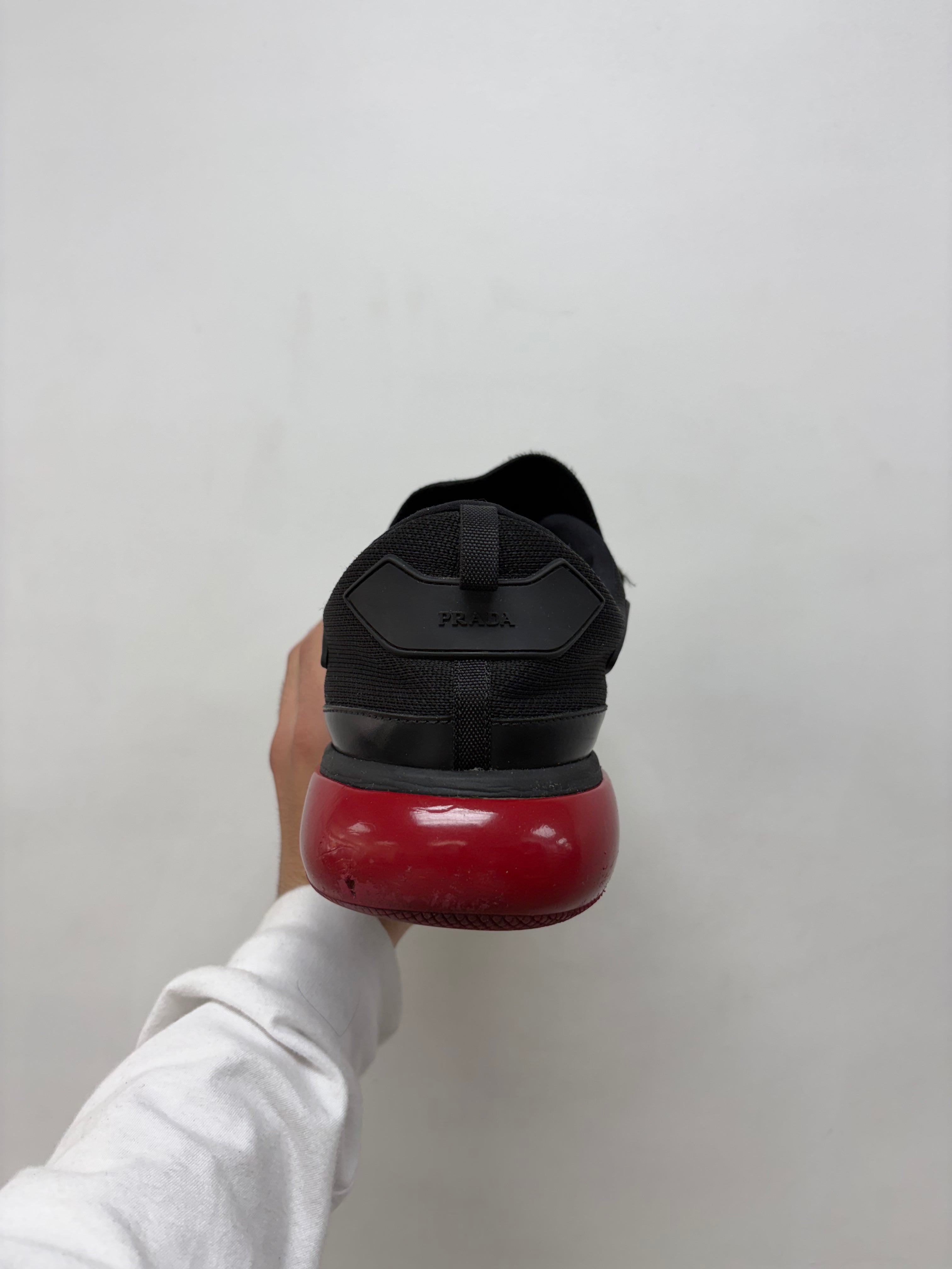 Prada Black Red Strap Sneakers