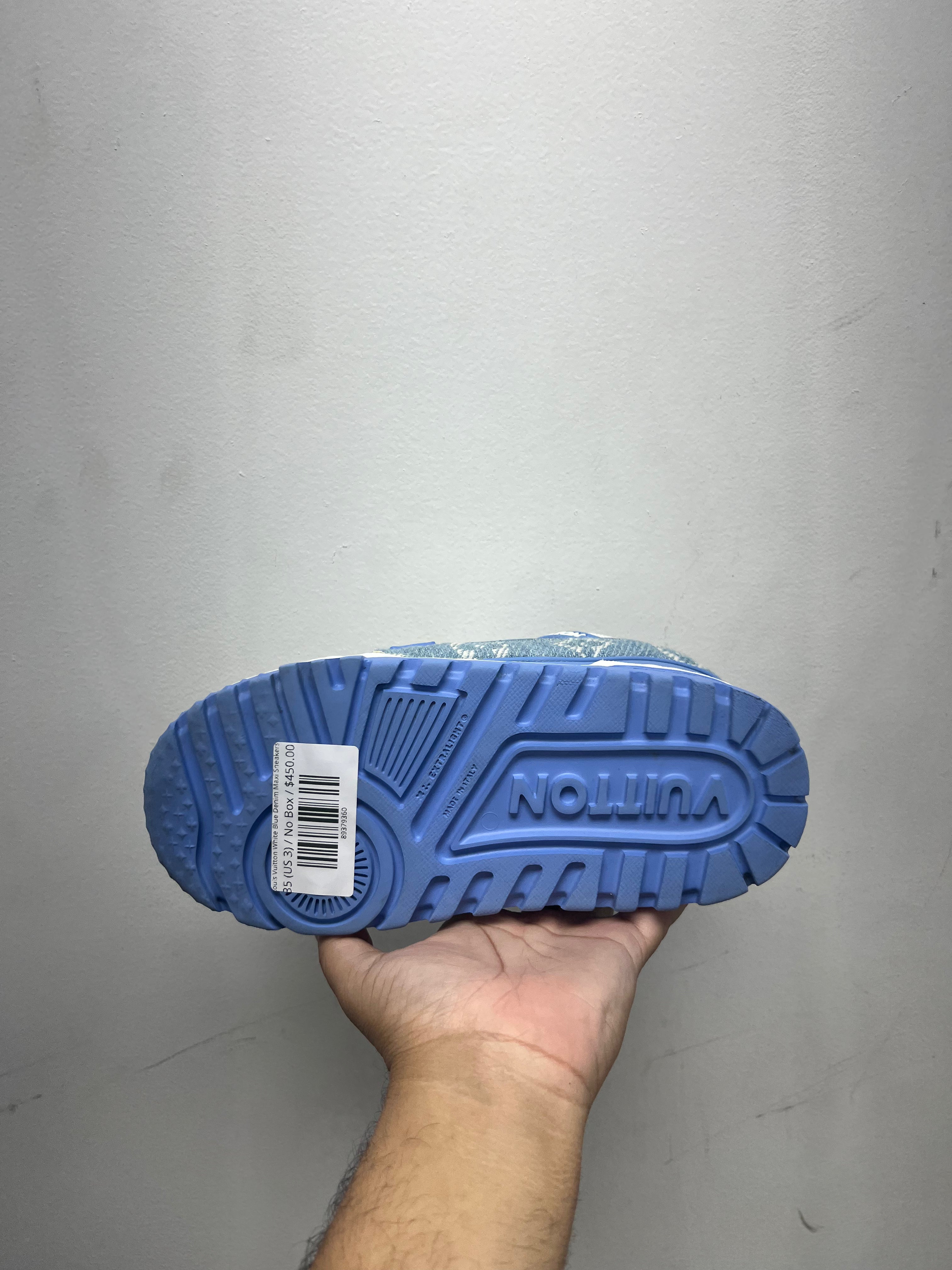 Louis Vuitton White Blue Denim Maxi Sneakers