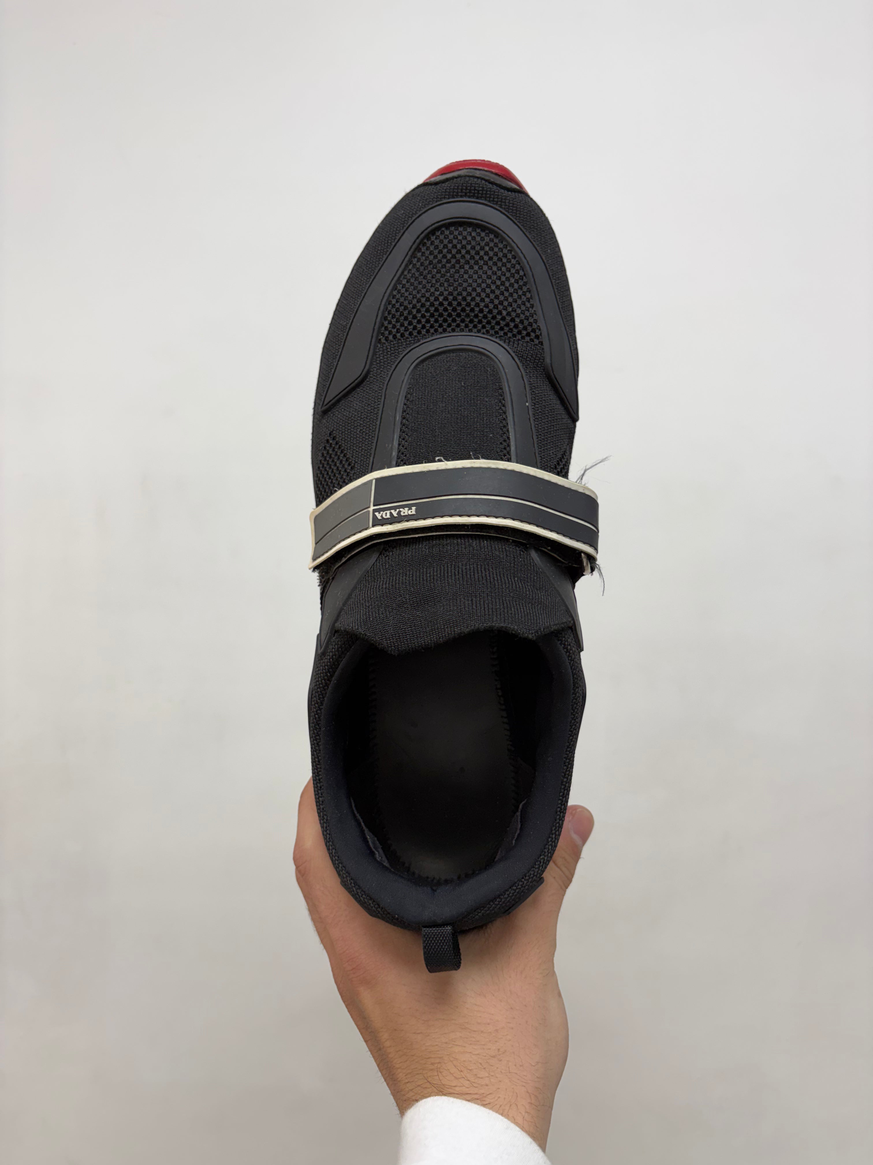 Prada Black Red Strap Sneakers
