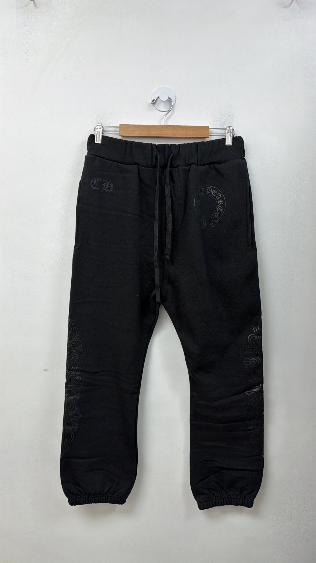 Chrome Hearts Black Glitter Online Floral Horseshoe Sweats