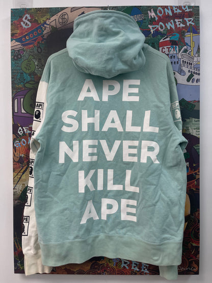 BAPE Mint White Sleeve Logo Full Zip Hoodie