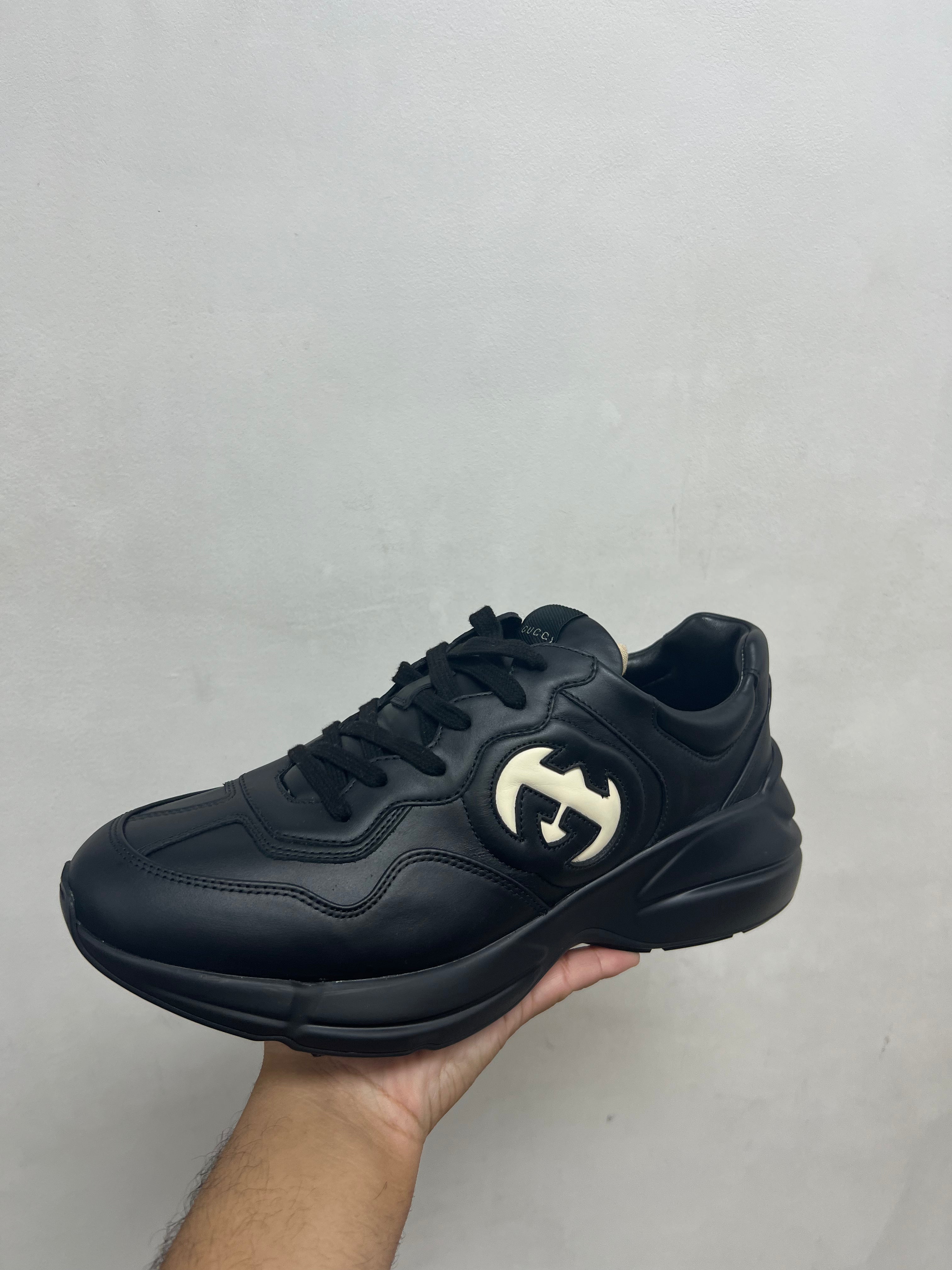 Gucci Black Ivorie Rhyton Sneakers