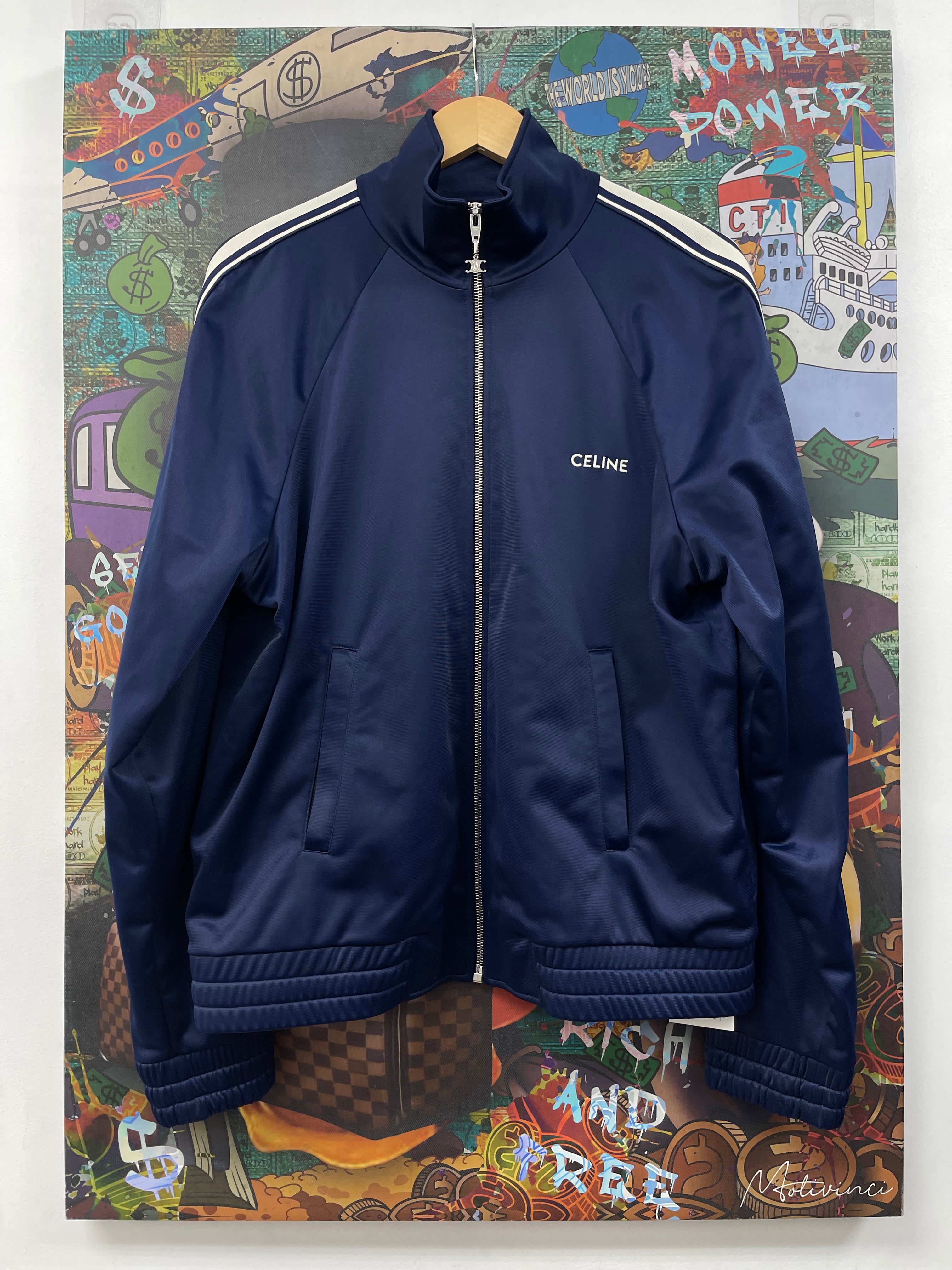 Celine Navy Cream Striped Track Jacket