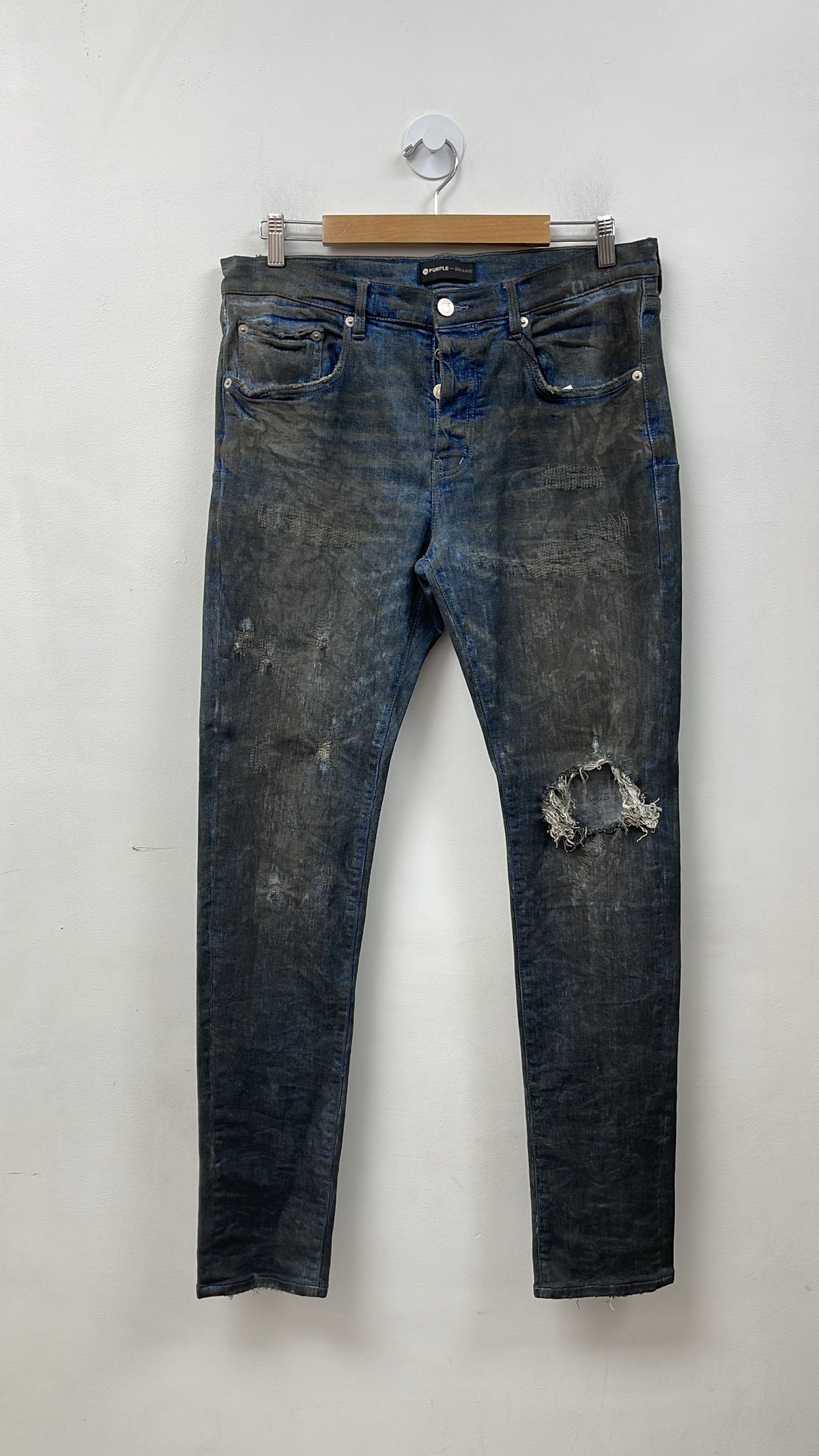 Purple Brand Black Silver Wax P001 Jeans