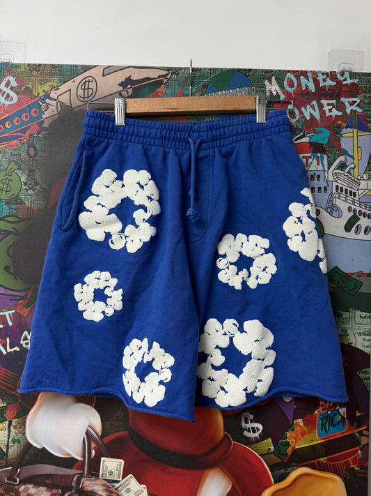Denim Tears Blue Cotton Wreath Shorts