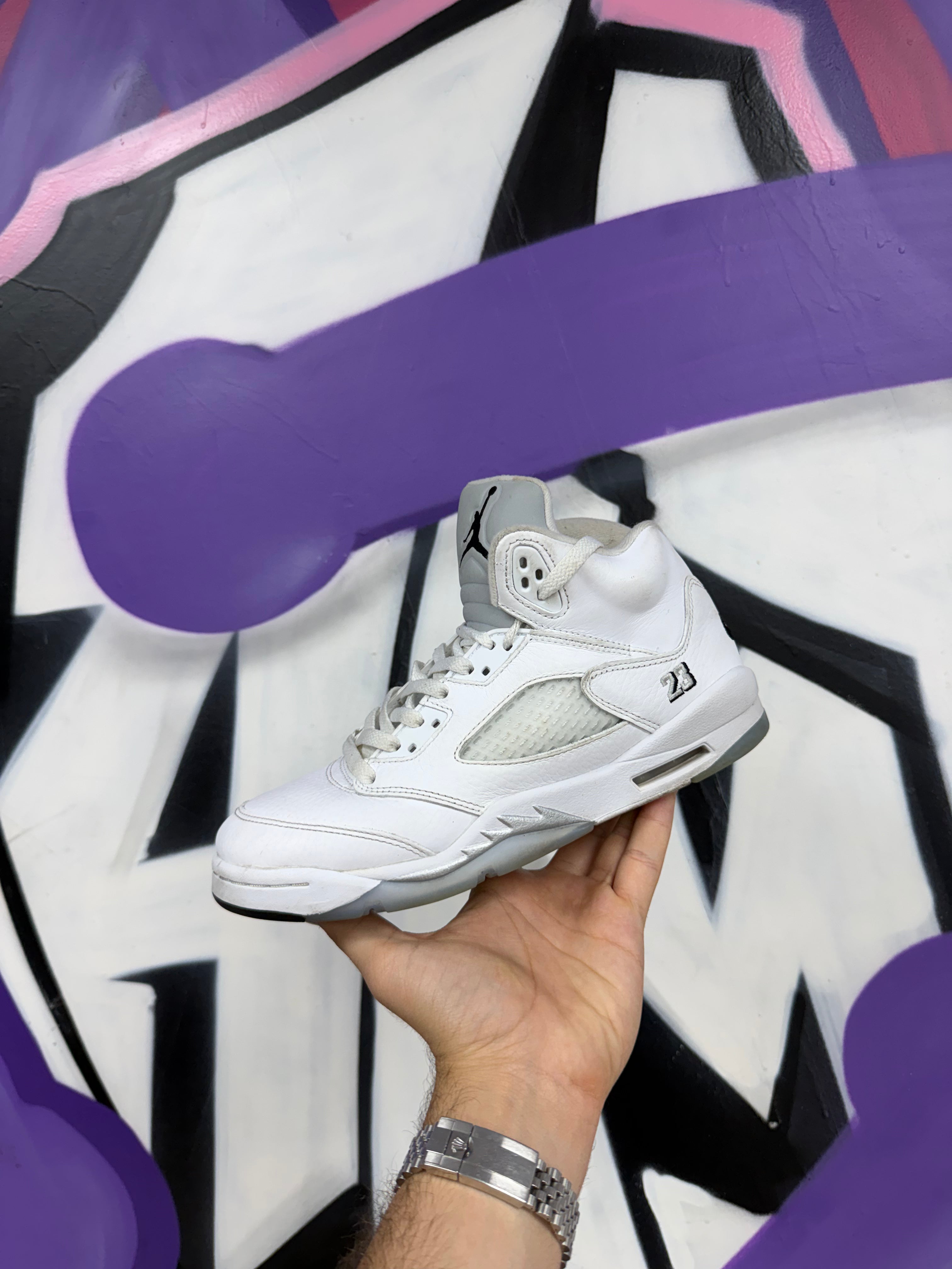 Jordan White Metallic Sneakers
