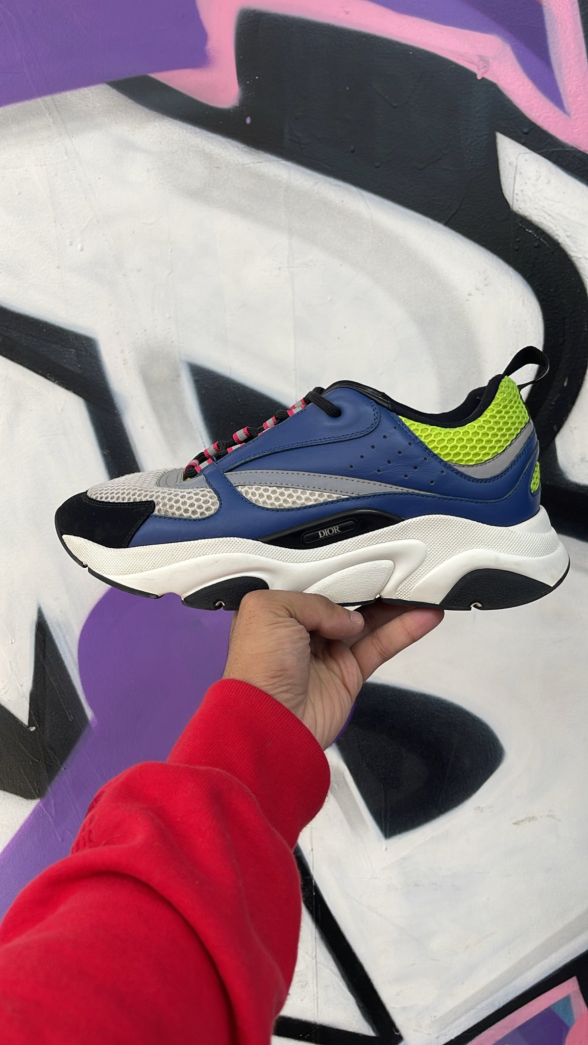 Dior B22 Navy Lime Sneakers
