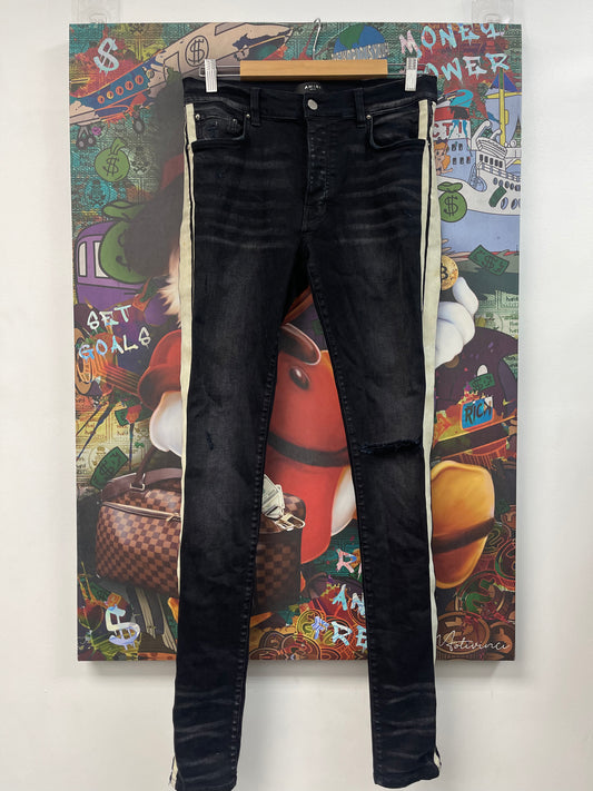 Amiri Black White Stripe Jeans