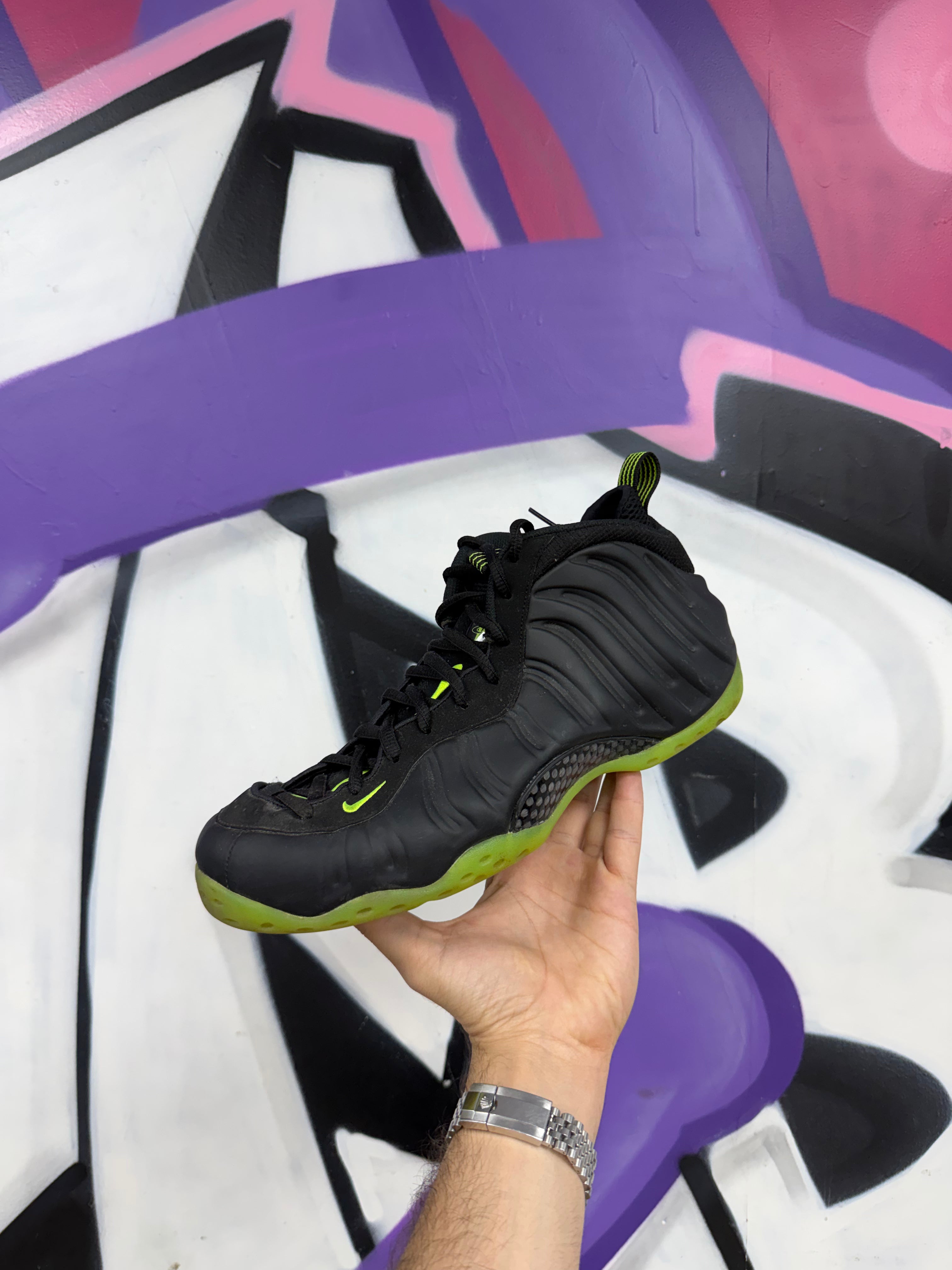 Nike Black Neon Foamposite Sneakers
