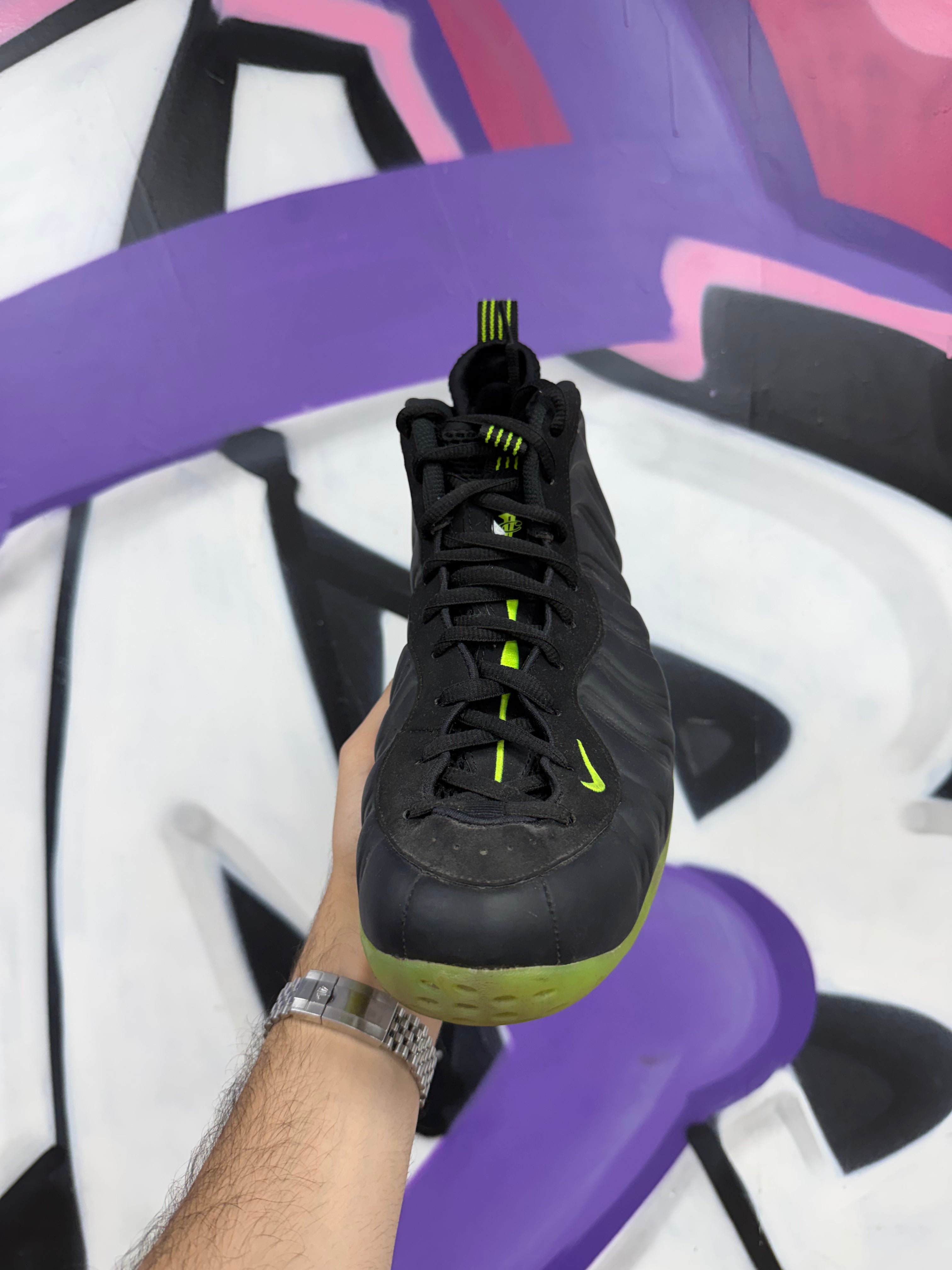 Nike Black Neon Foamposite Sneakers
