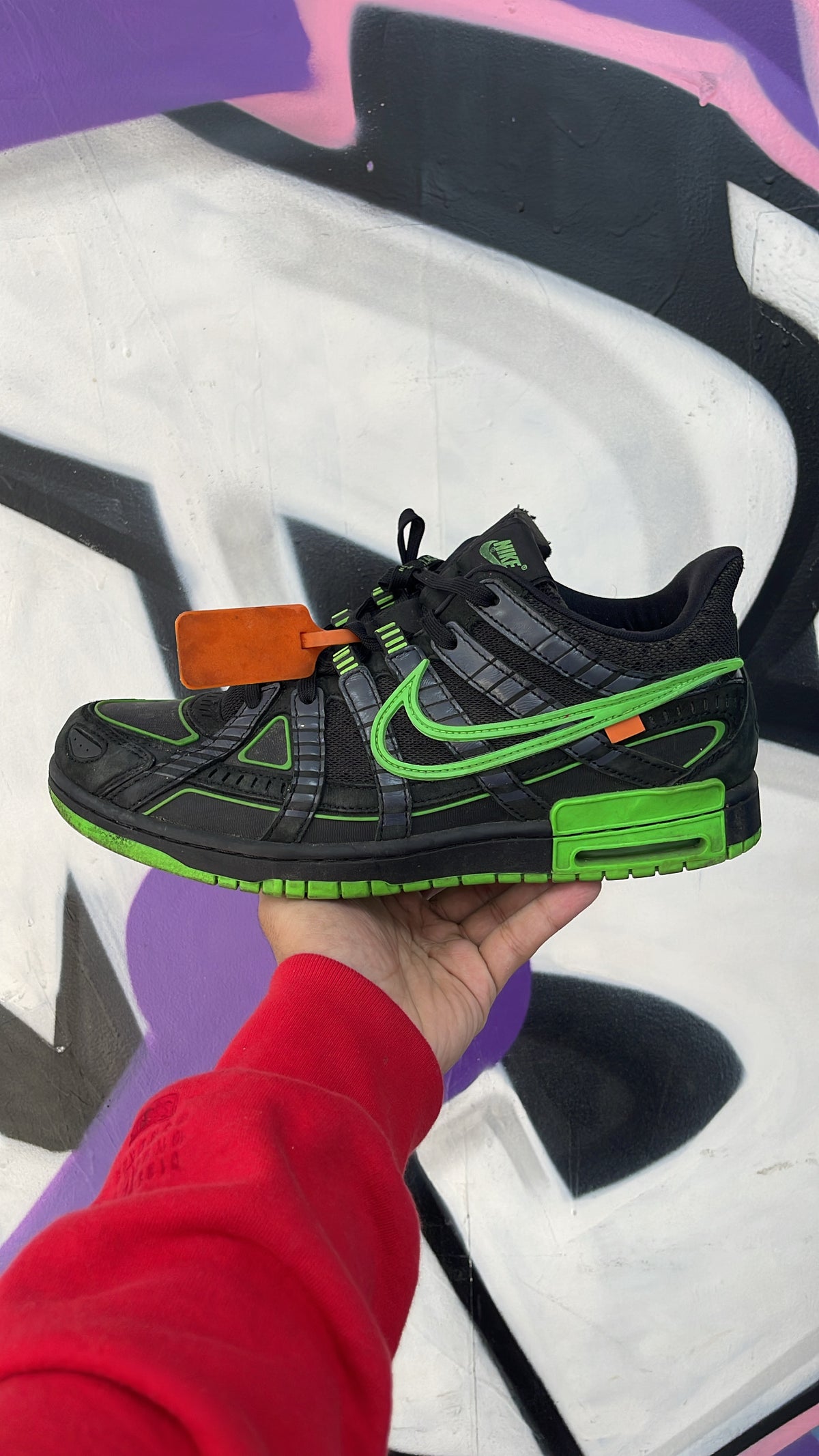 Nike x Off White Rubber Dunk Green Strike Sneakers