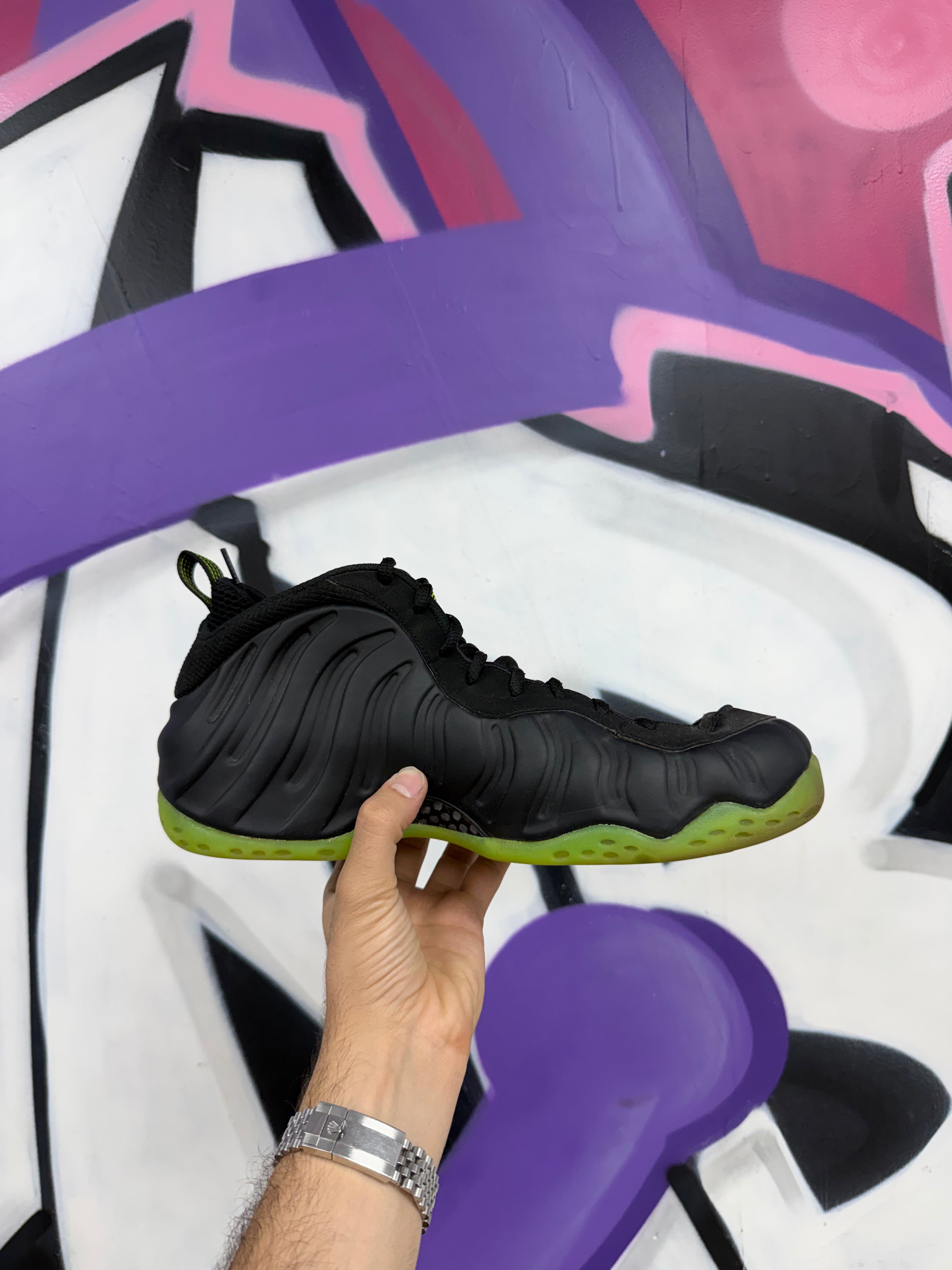Nike Black Neon Foamposite Sneakers