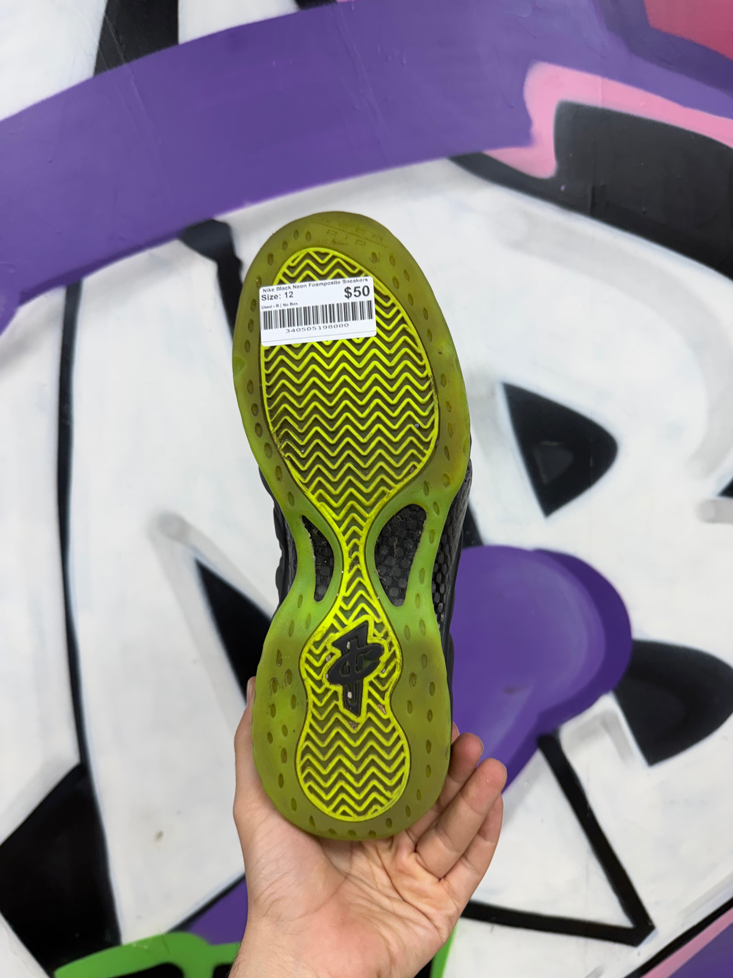 Nike Black Neon Foamposite Sneakers