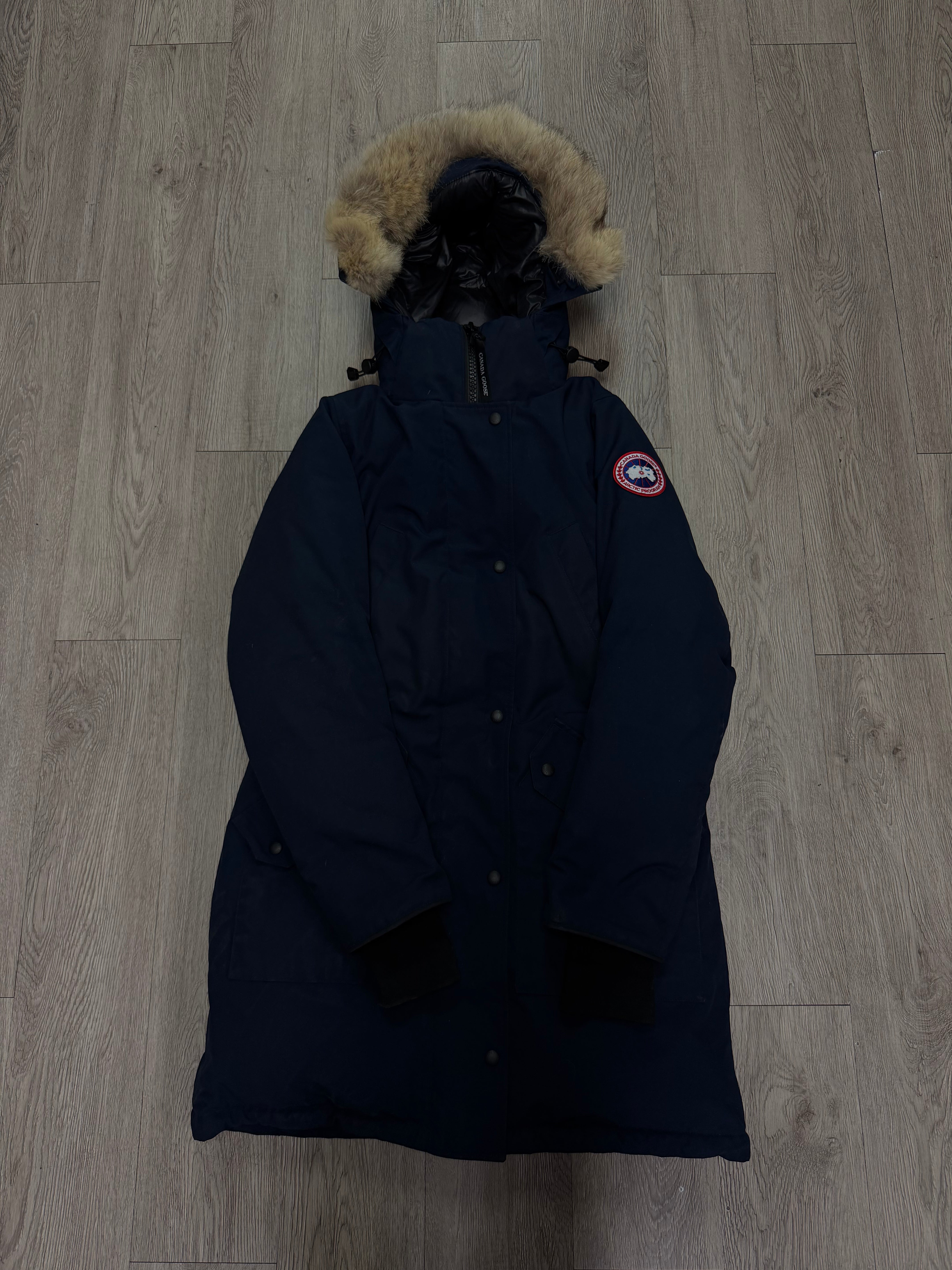 Canada Goose Navy Brown Fur Parka (Women's) Jacket