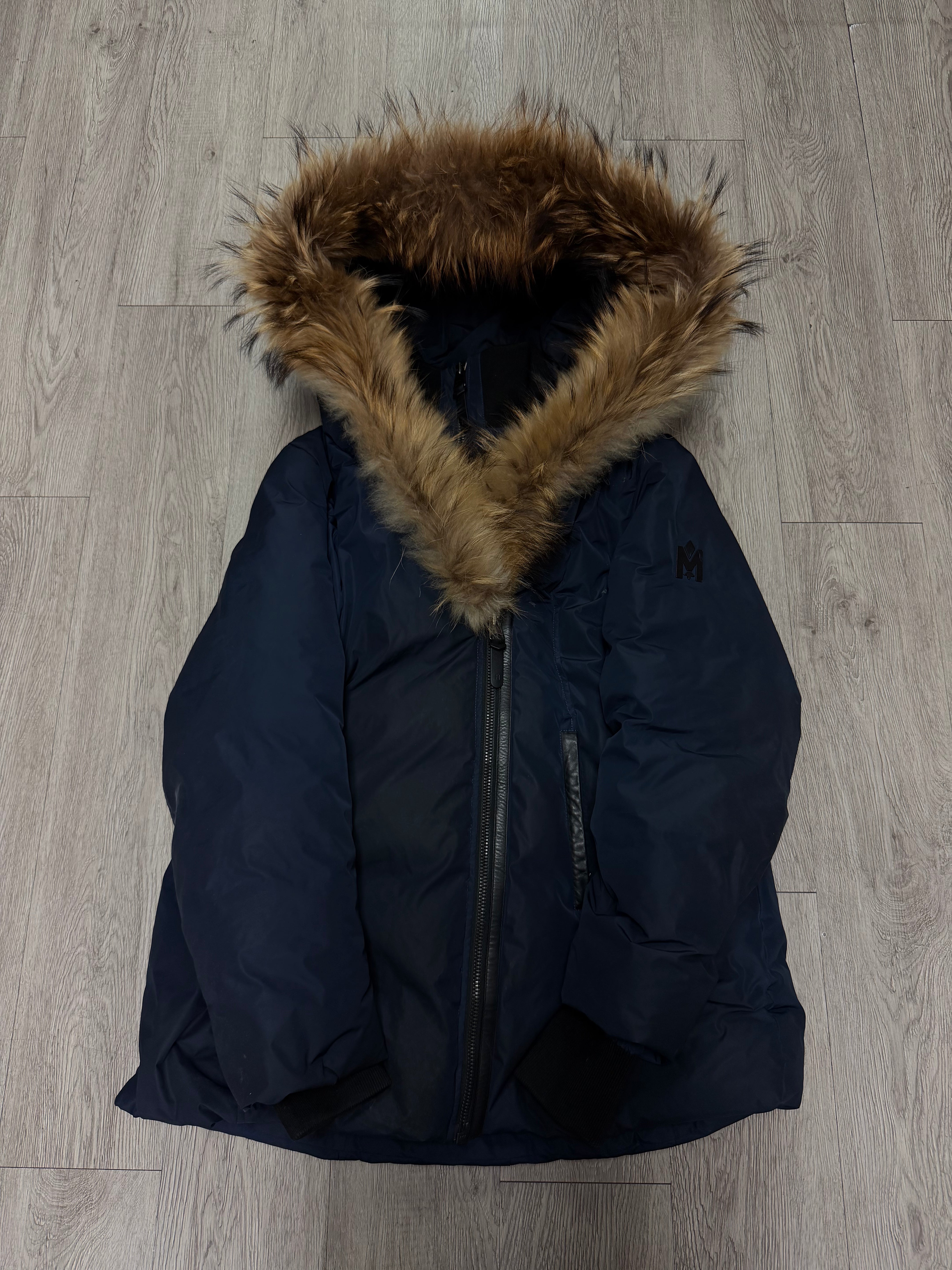 Mackage Navy Fur Adali Puffer Jacket