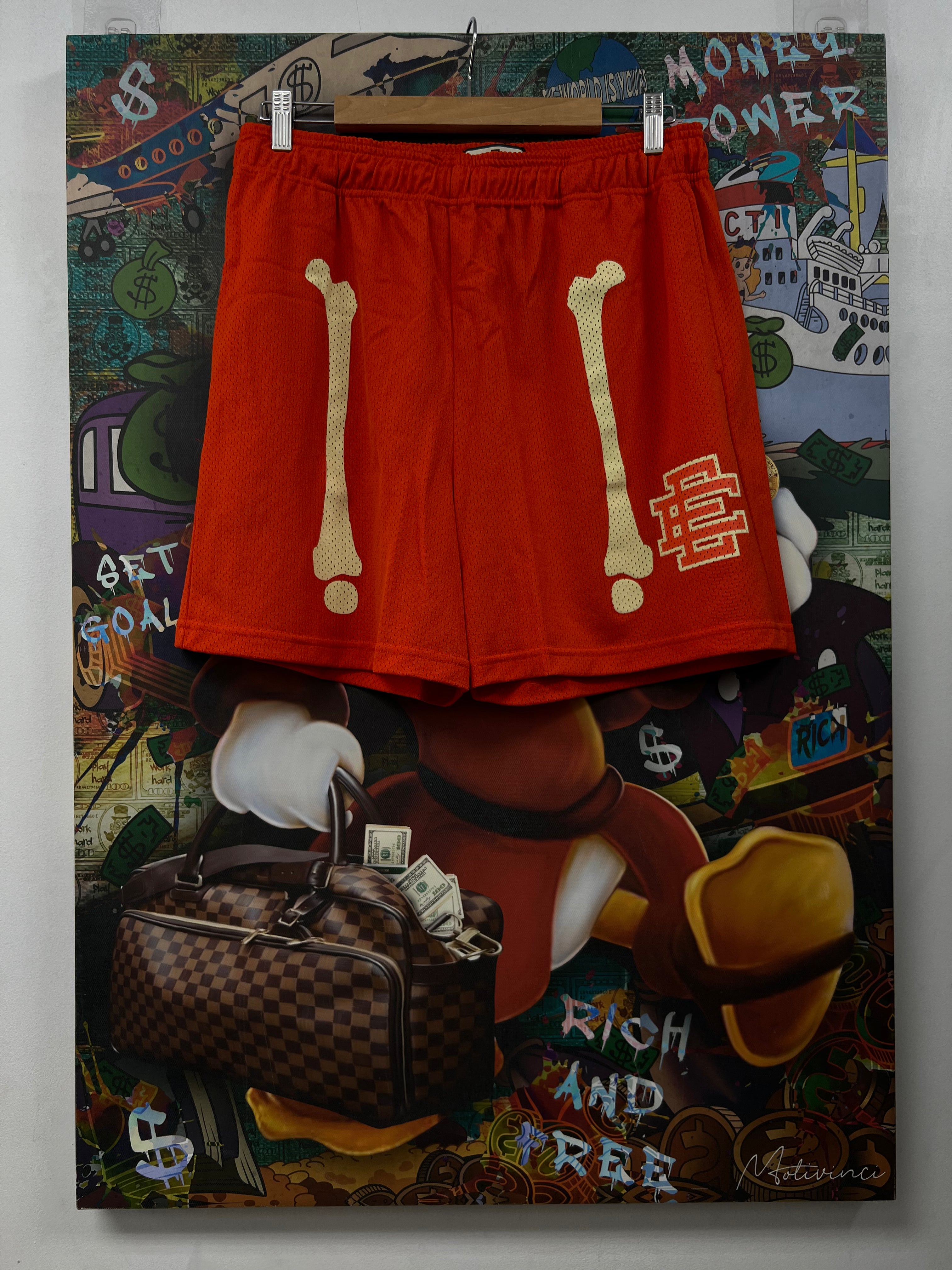Eric Emanuel Orange Cream Bones Shorts