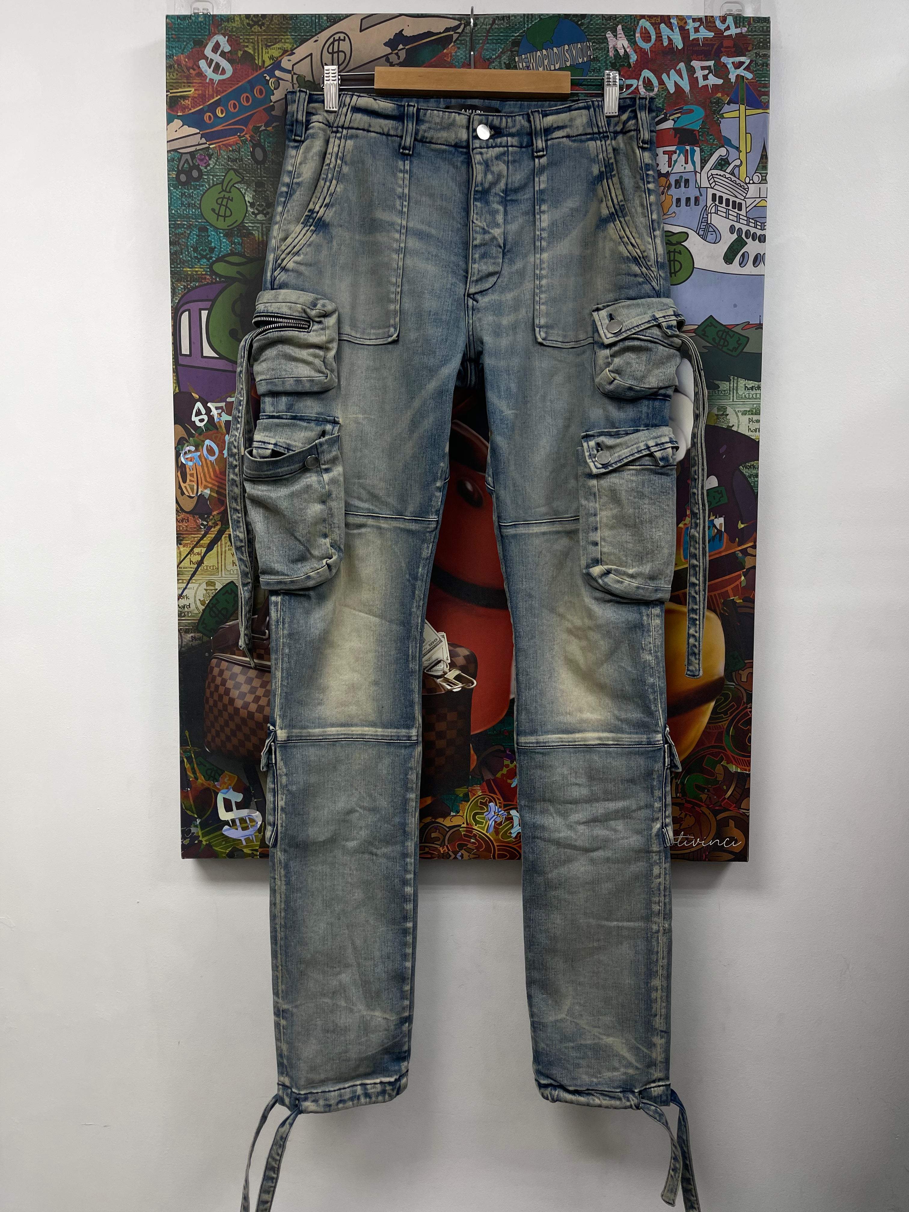 Amiri Light Wash Cargo Jeans