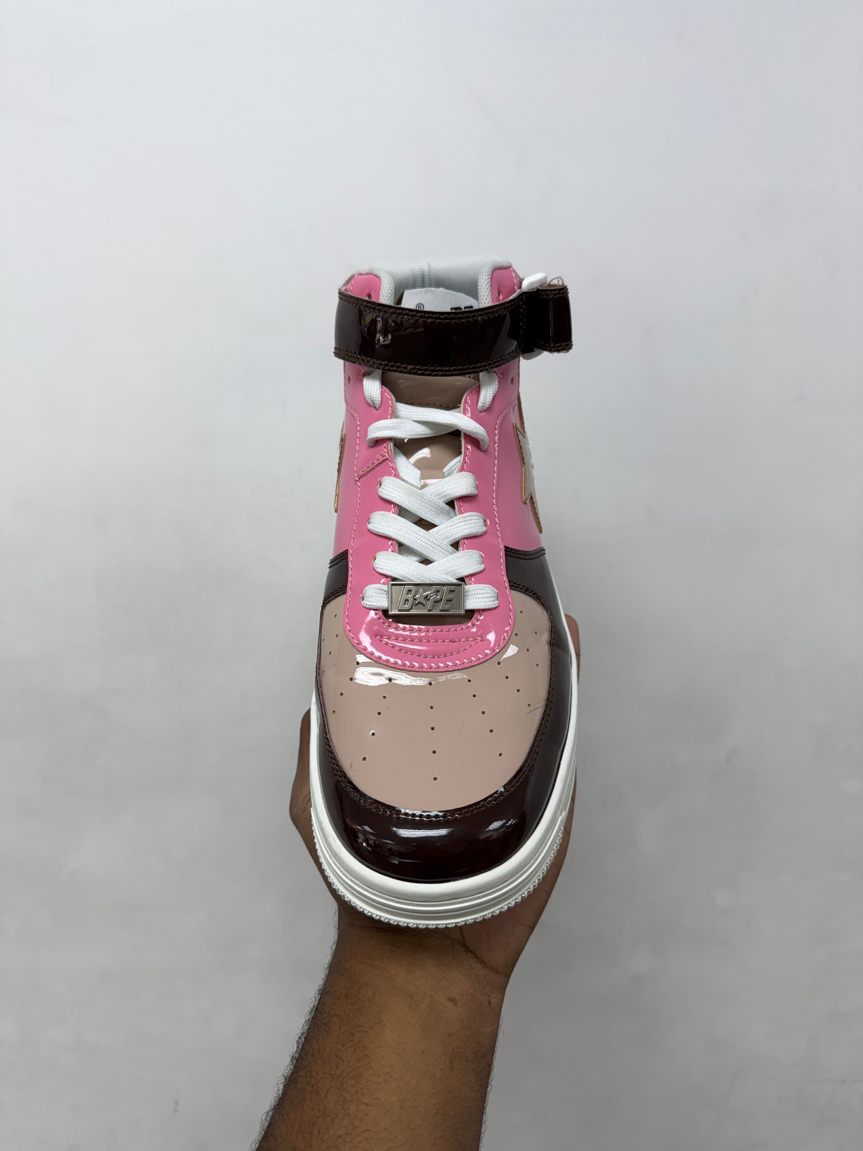 BAPE BAPSTA Brown Pink Mid Sneakers