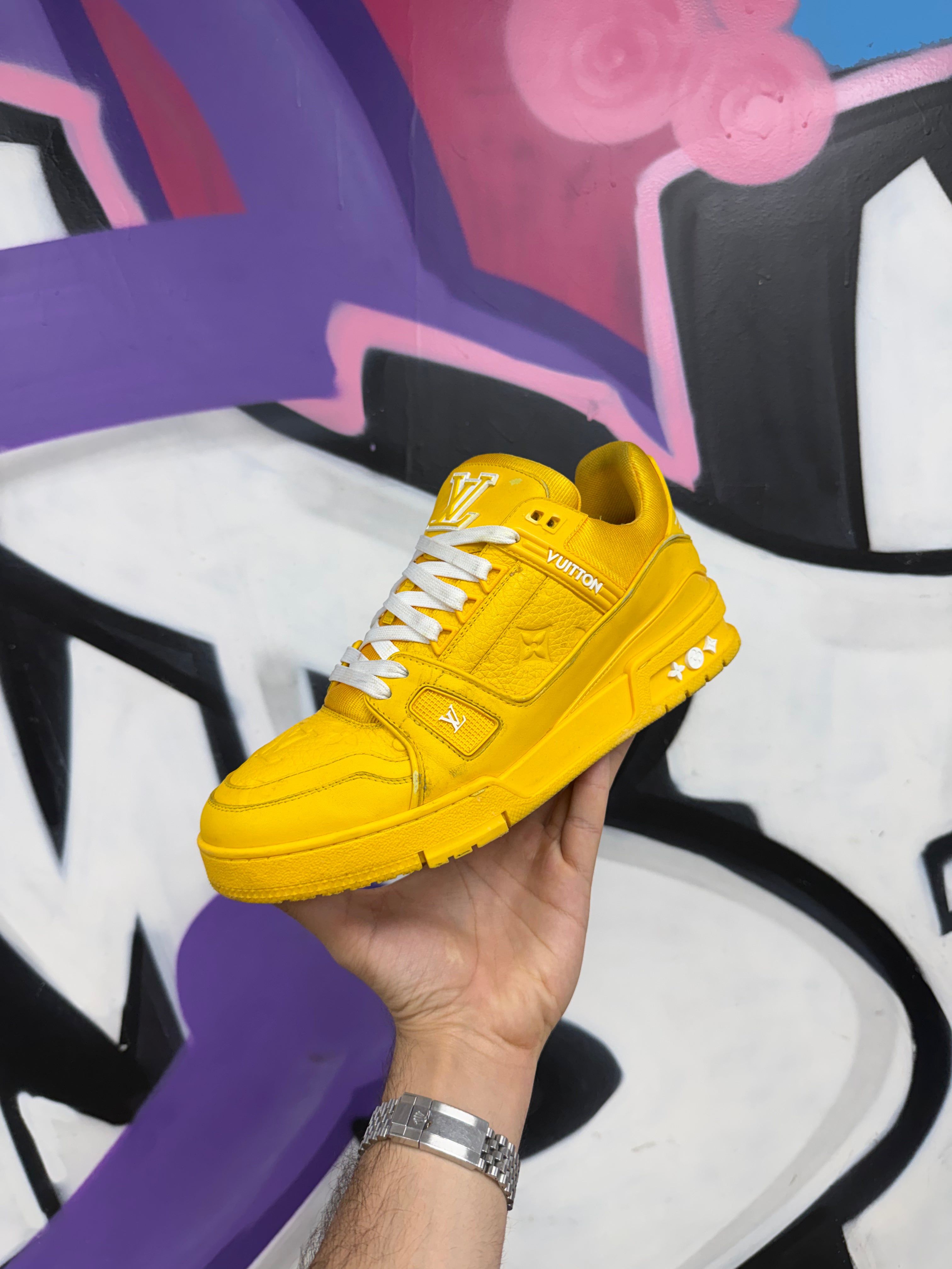 Louis Vuitton Yellow White Trainer Sneakers