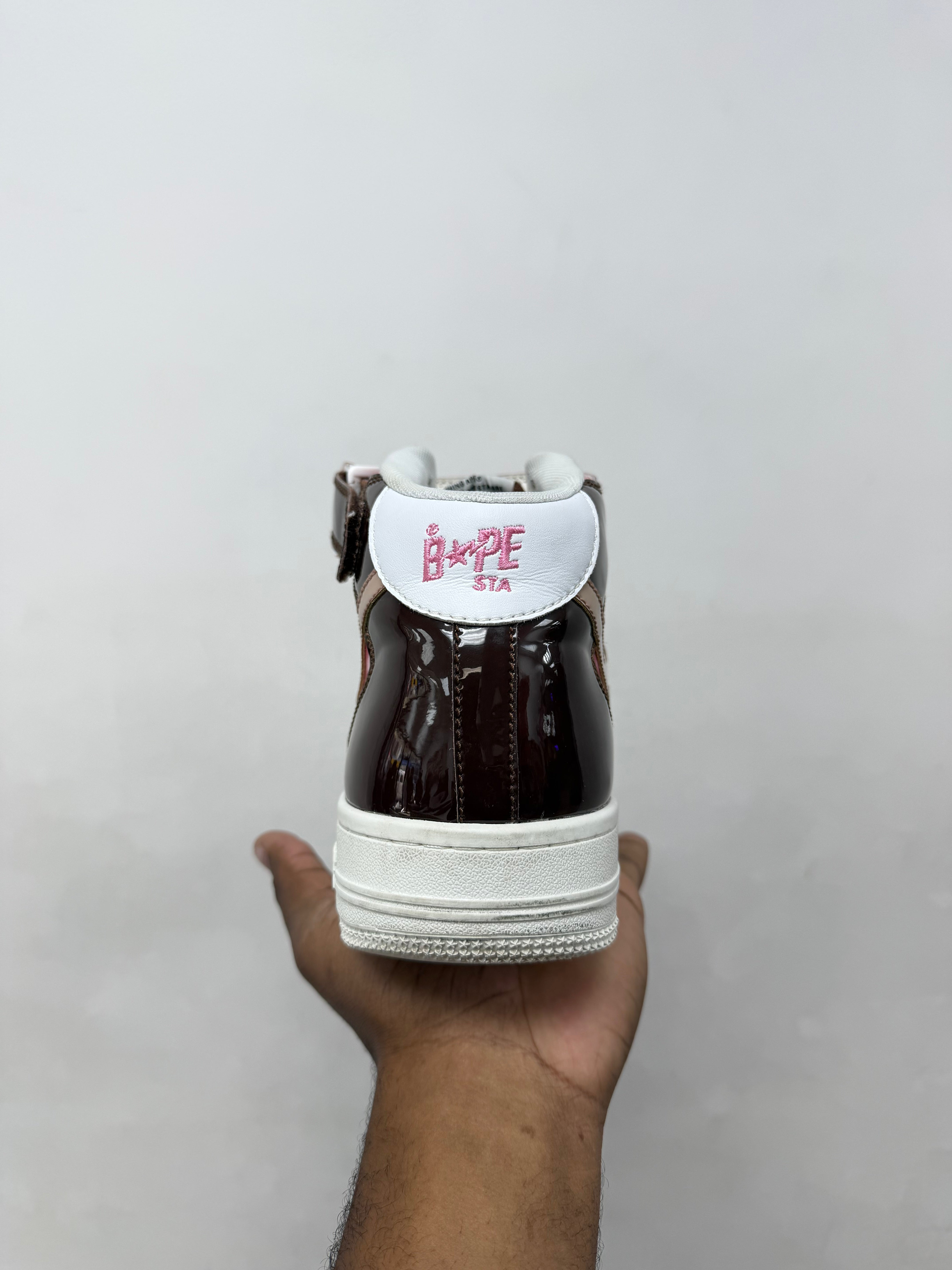 BAPE BAPSTA Brown Pink Mid Sneakers