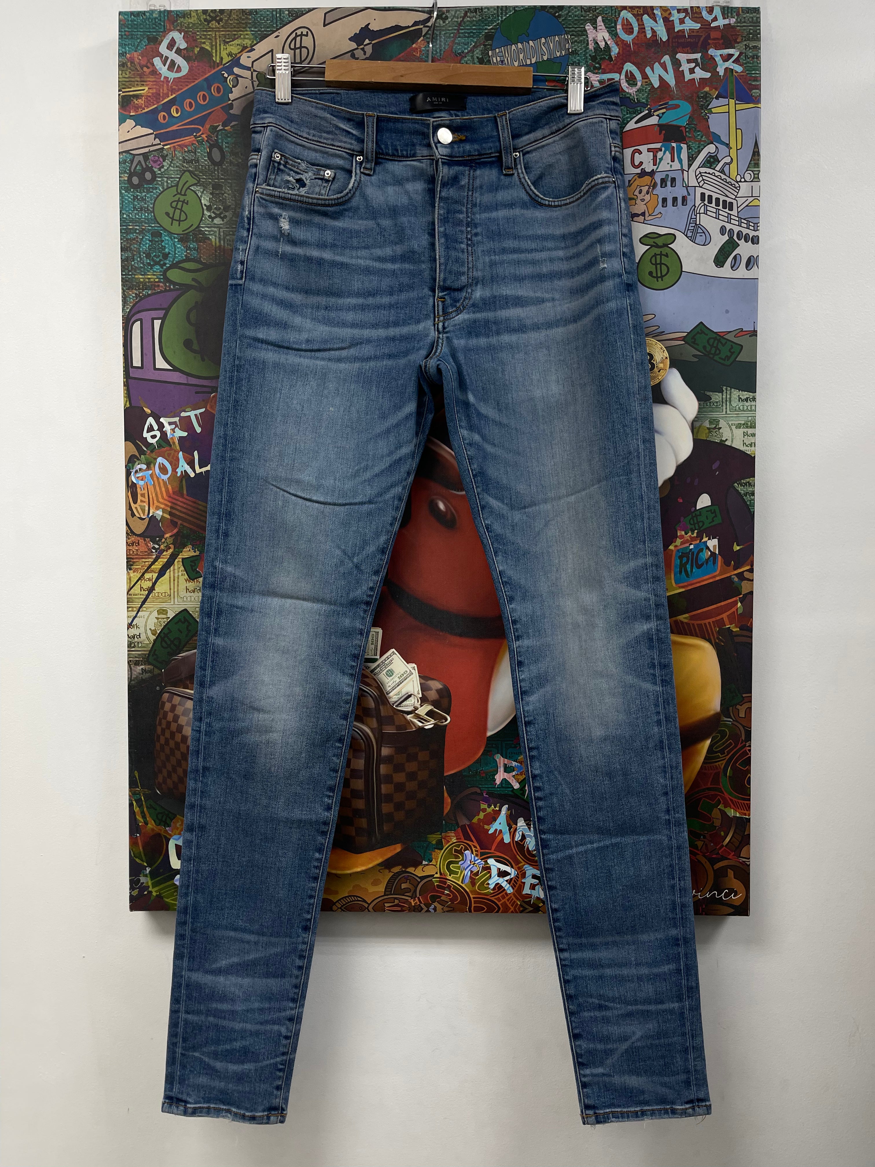 Amiri Light Wash Stacked Jeans